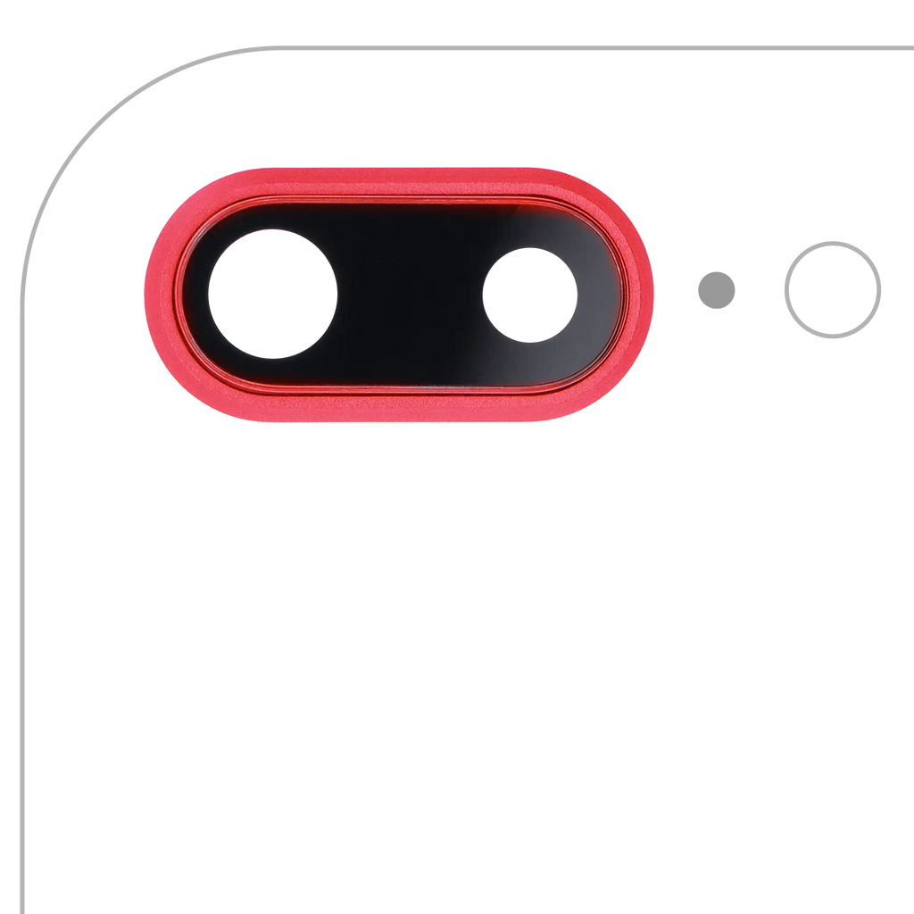 Kameralinse hinten mit Halterung und Rahmen für iPhone 8 Plus (Rot) (10er-Pack)