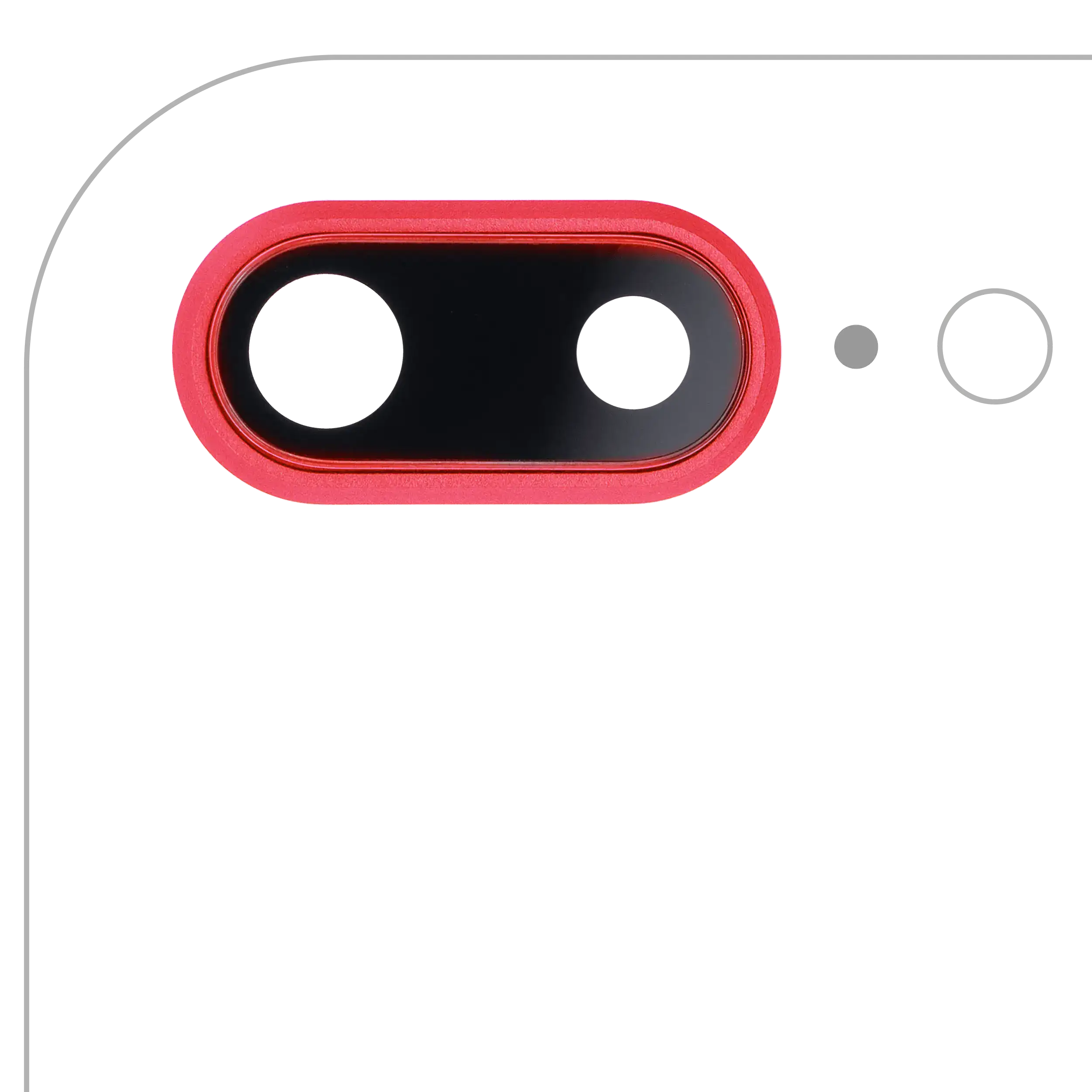 Kameralinse hinten mit Halterung und Rahmen für iPhone 8 Plus (Rot) (10er-Pack)