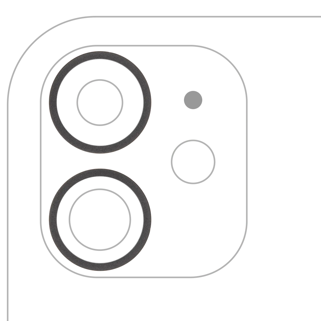 Rückkamera-Zierring für iPhone 11/12/12 Mini (Schwarz) 10er Pack