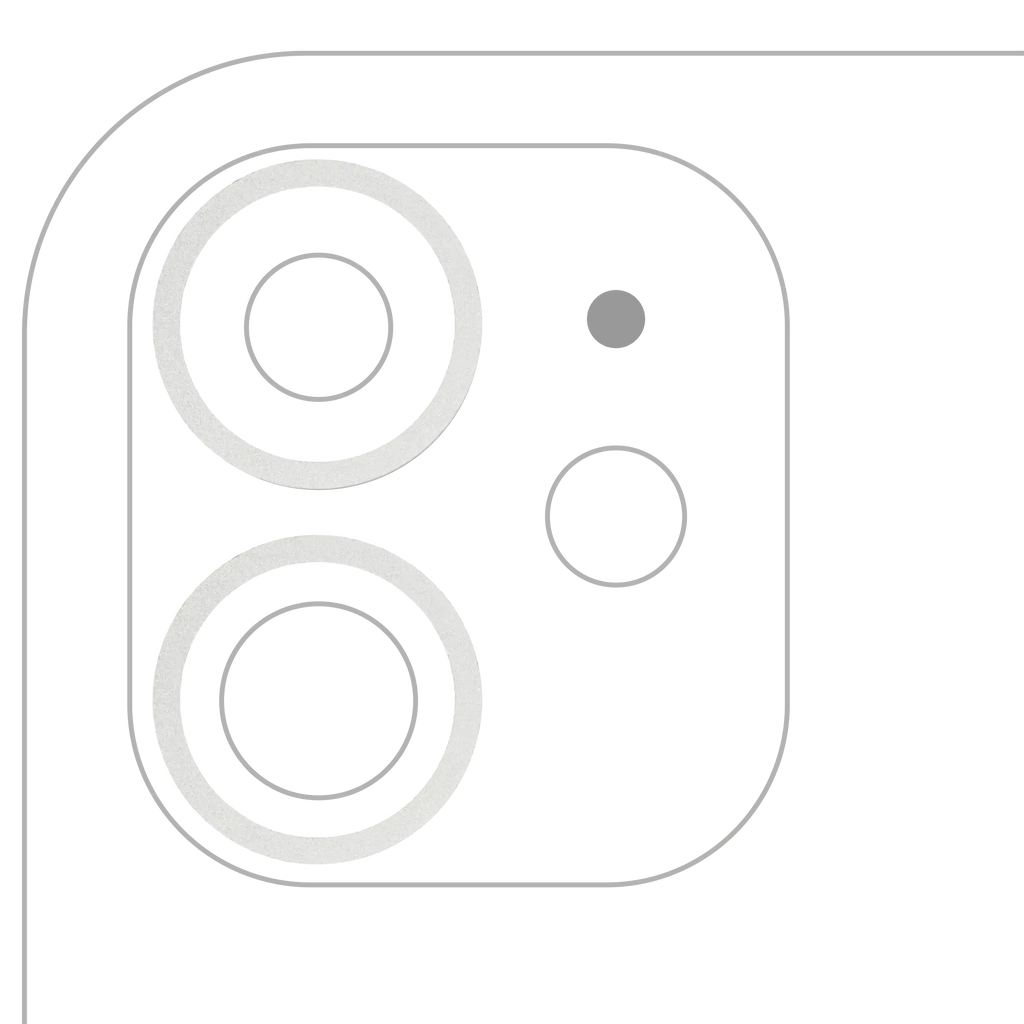 Rückkamera-Zierring für iPhone 11/12/12 Mini (Weiß) – 10er-Pack (2 Stück)