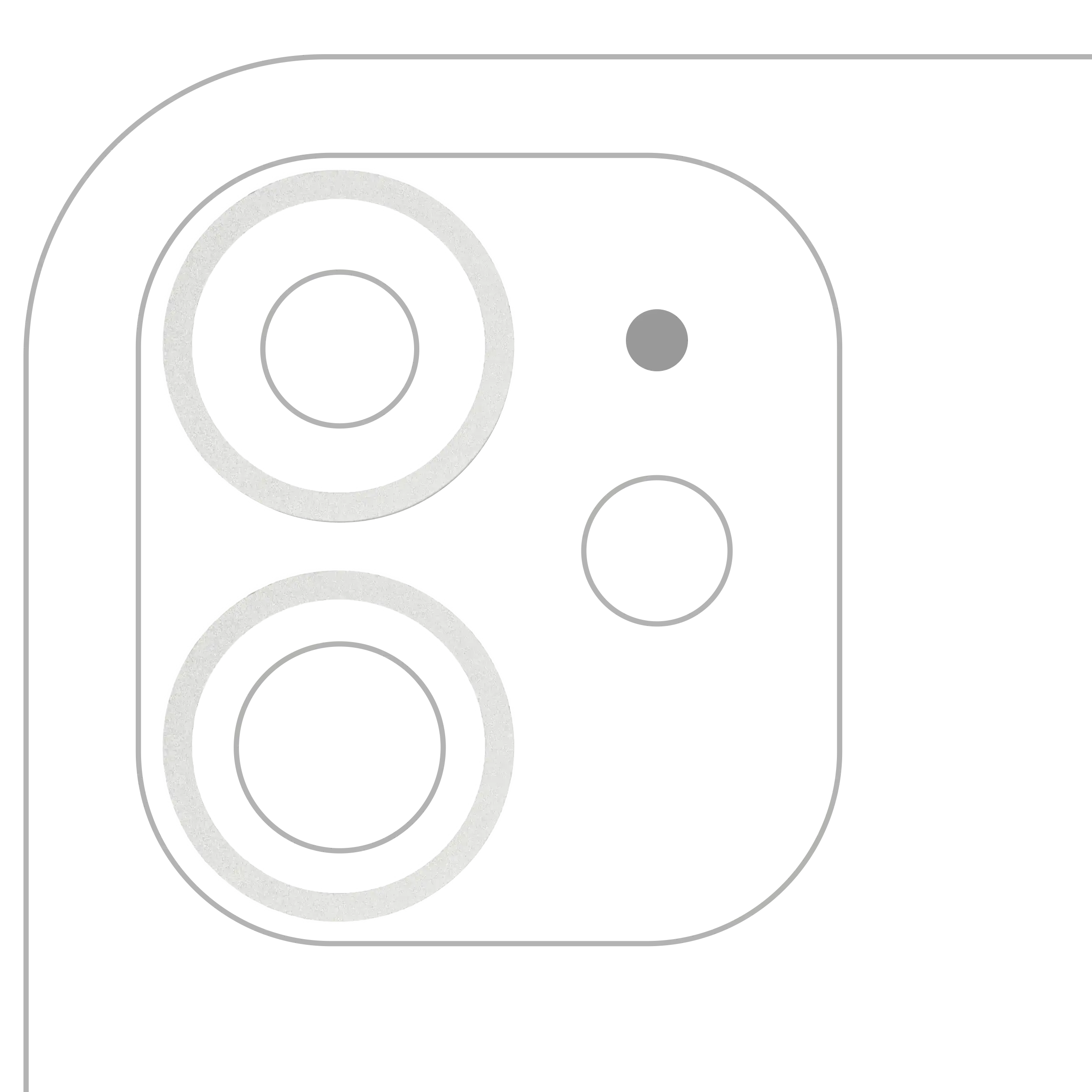 Rückkamera-Zierring für iPhone 11/12/12 Mini (Weiß) – 10er-Pack (2 Stück)