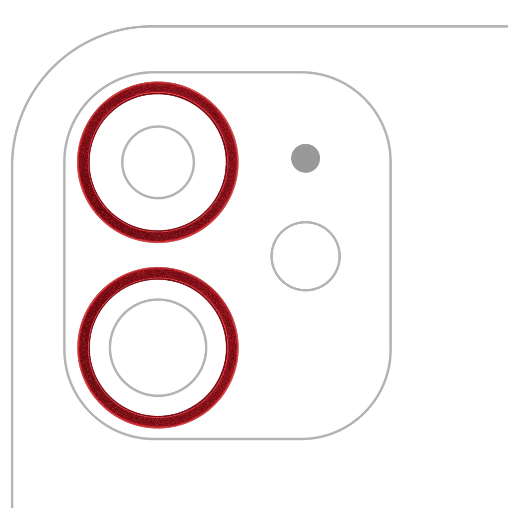Rückkamera-Schutzring für iPhone 11 / 12 / 12 Mini (Rot) (2er-Set, 10er-Pack)