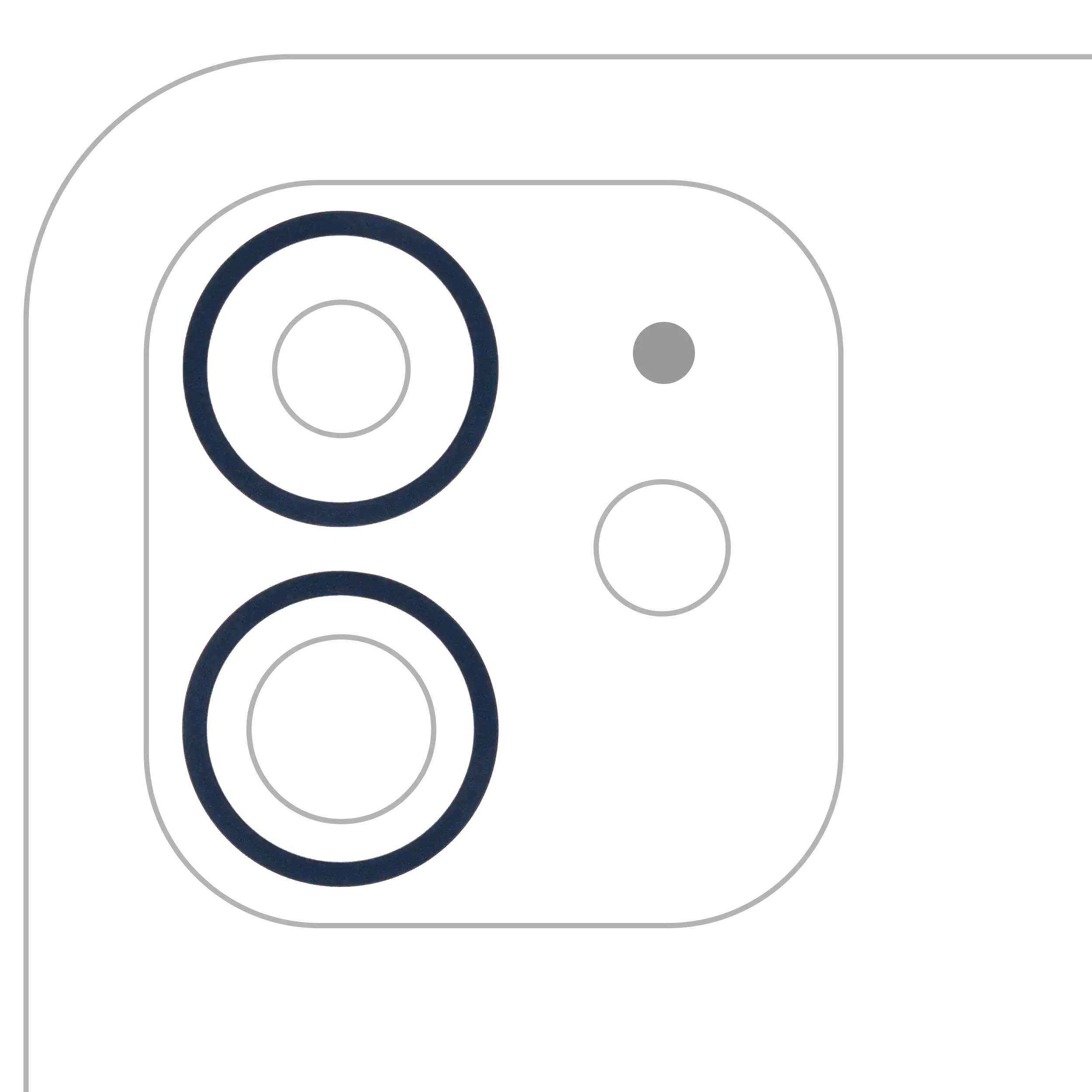 Rückkamera-Zierring für iPhone 12 / 12 Mini (Blau) – 10er Pack (2er-Set)