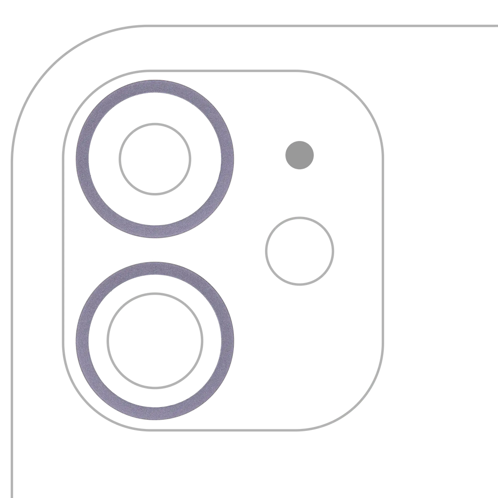 Rear Camera Bezel Ring for iPhone 11 / 12 / 12 Mini (Purple) (10-pack)
