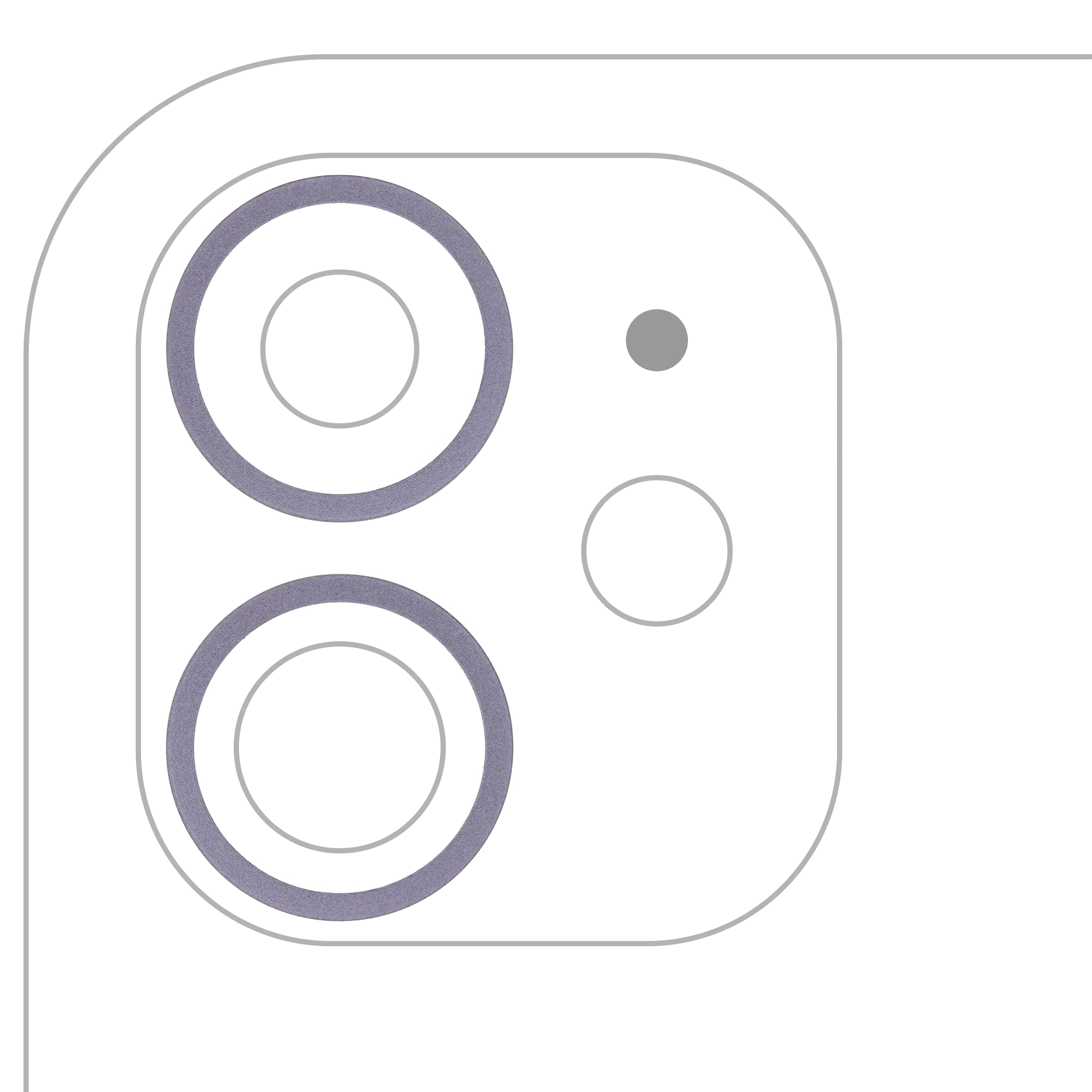 Rear Camera Bezel Ring for iPhone 11 / 12 / 12 Mini (Purple) (10-pack)