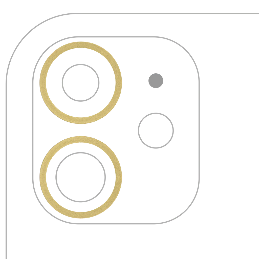Rear Camera Frame Ring for iPhone 11 (Yellow) 10-Pack (Set of 2)