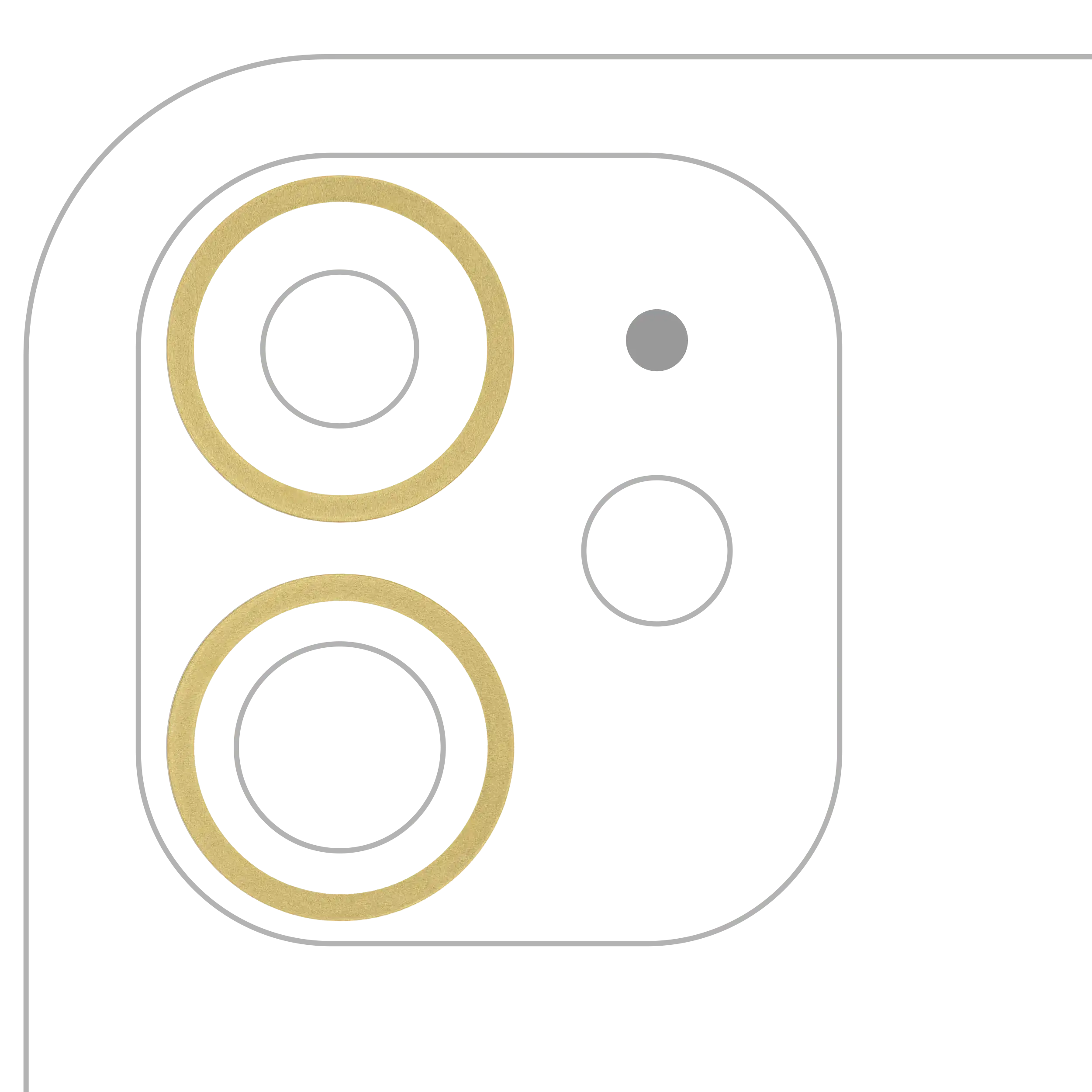 Rear Camera Frame Ring for iPhone 11 (Yellow) 10-Pack (Set of 2)
