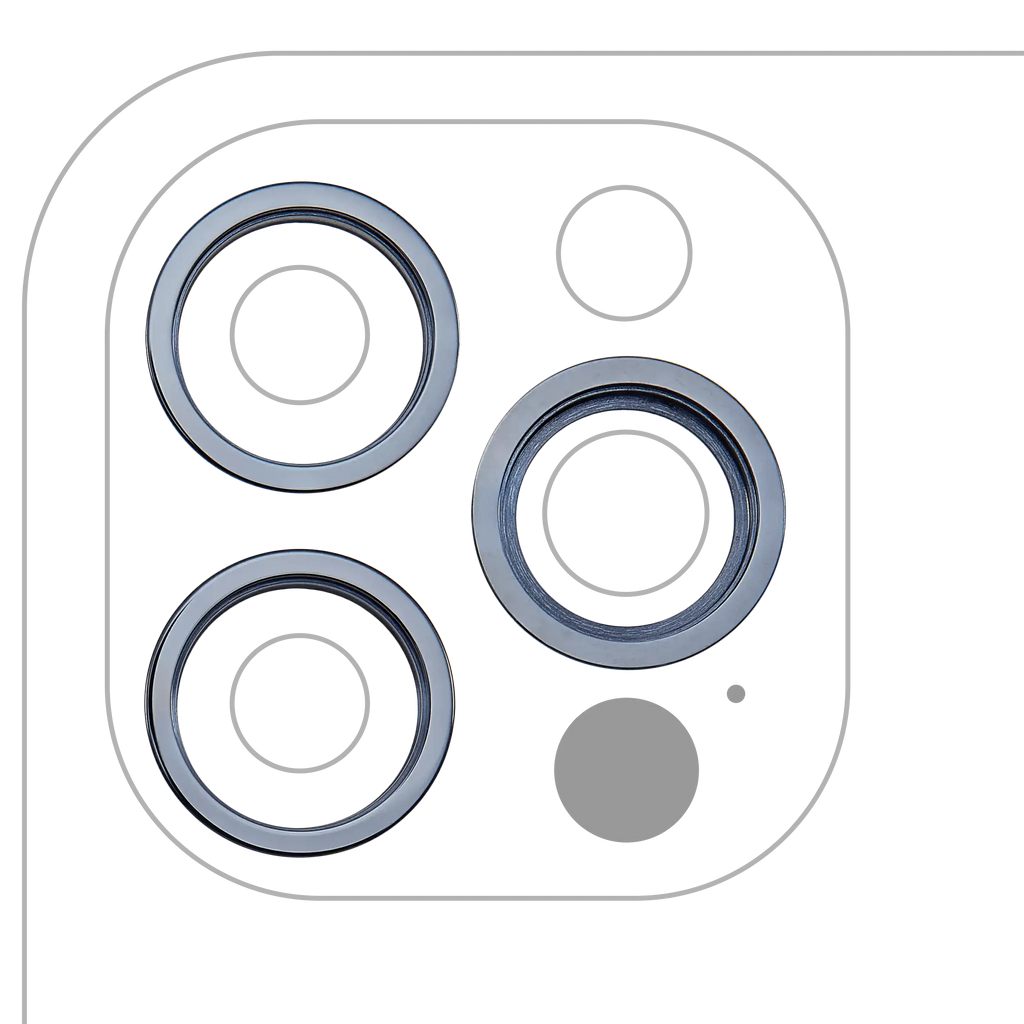 Kamera-Rahmenring hinten für iPhone 12 Pro (Pacific Blau) – 10 Sets à 3 Stück