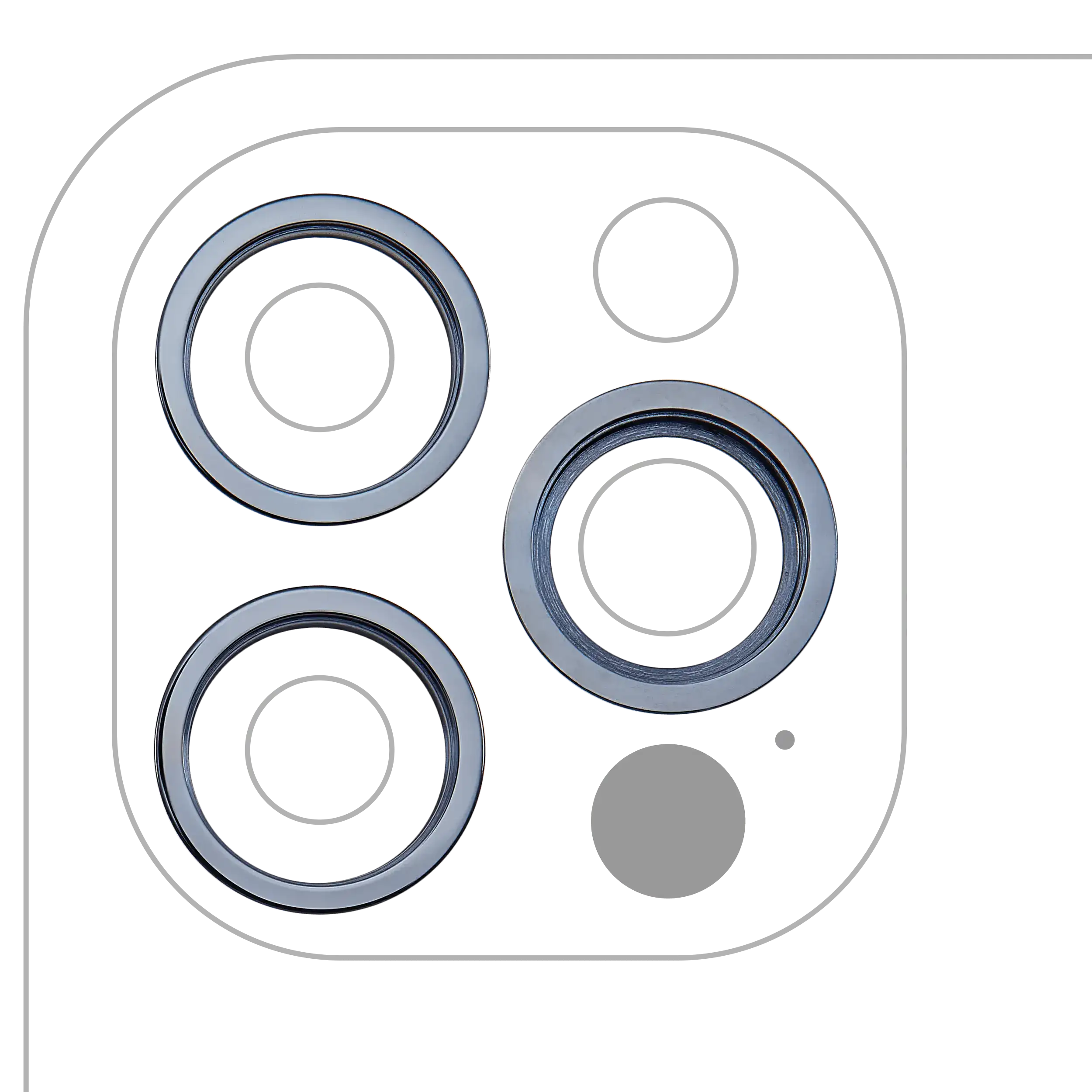 Kamera-Rahmenring hinten für iPhone 12 Pro (Pacific Blau) – 10 Sets à 3 Stück