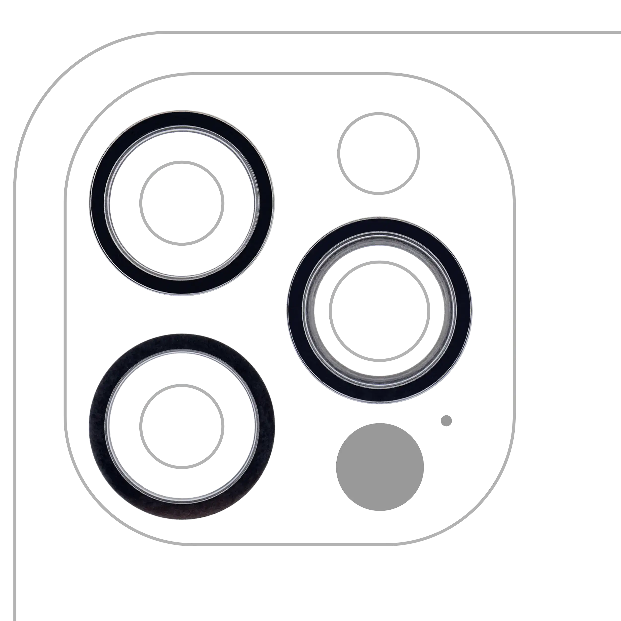 Rückkamera-Zierring für iPhone 12 Pro (Graphite) (3er-Set) (10er-Pack)