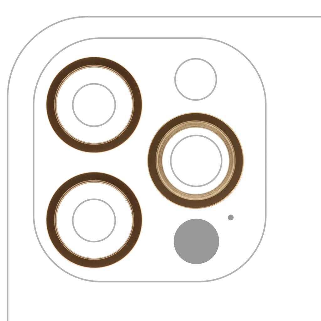 Rückkamera-Zierring für iPhone 12 Pro (Gold) (3er-Set) (10er-Pack)