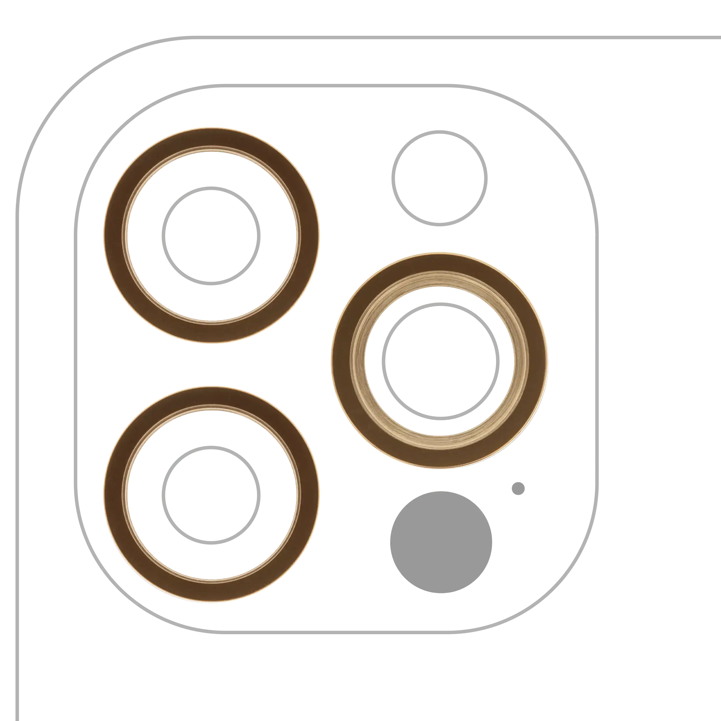 Rückkamera-Zierring für iPhone 12 Pro (Gold) (3er-Set) (10er-Pack)