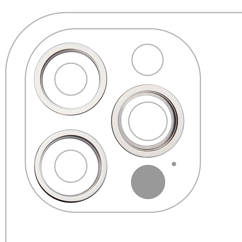 Kamera-Rahmenring hinten für iPhone 12 Pro (Silber) (3er-Set) (10er-Pack)