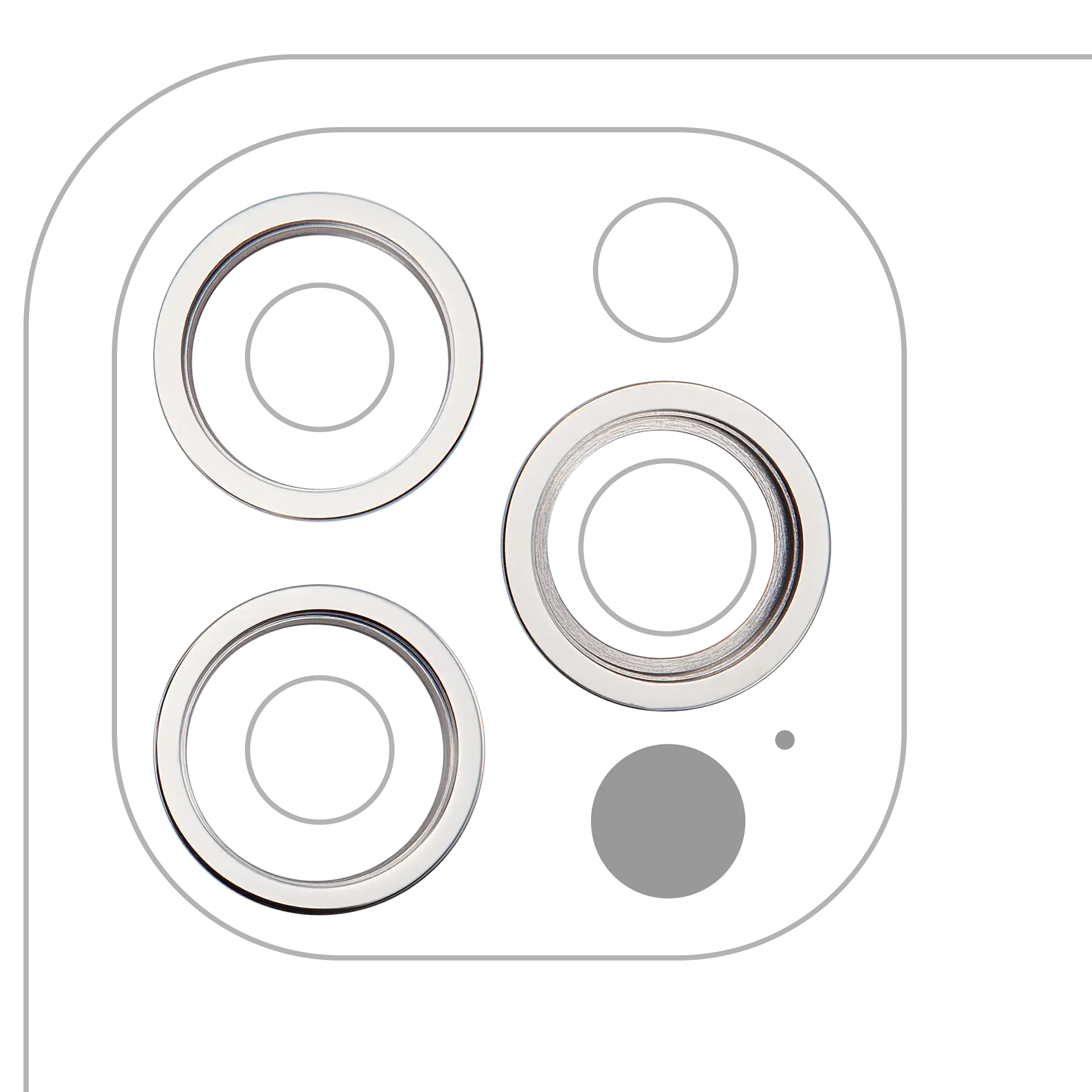 Kamera-Rahmenring hinten für iPhone 12 Pro (Silber) (3er-Set) (10er-Pack)