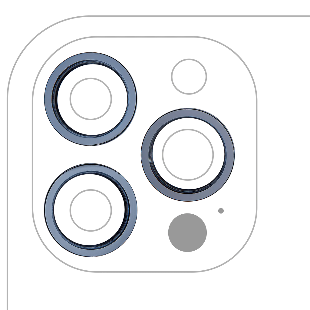 Rückkamera-Einfassring für iPhone 12 Pro Max, Pacific Blau, 10er-Pack