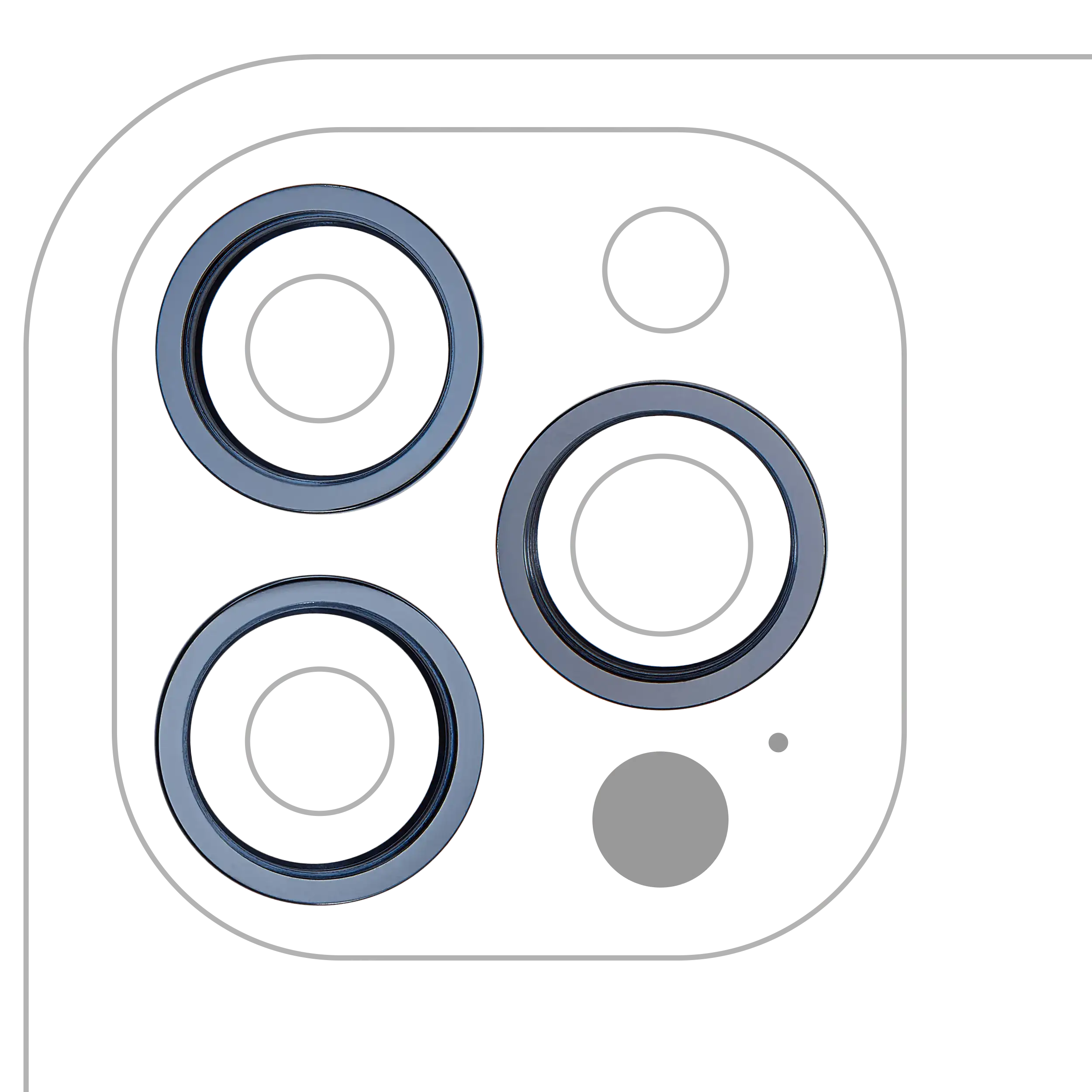 Rückkamera-Einfassring für iPhone 12 Pro Max, Pacific Blau, 10er-Pack