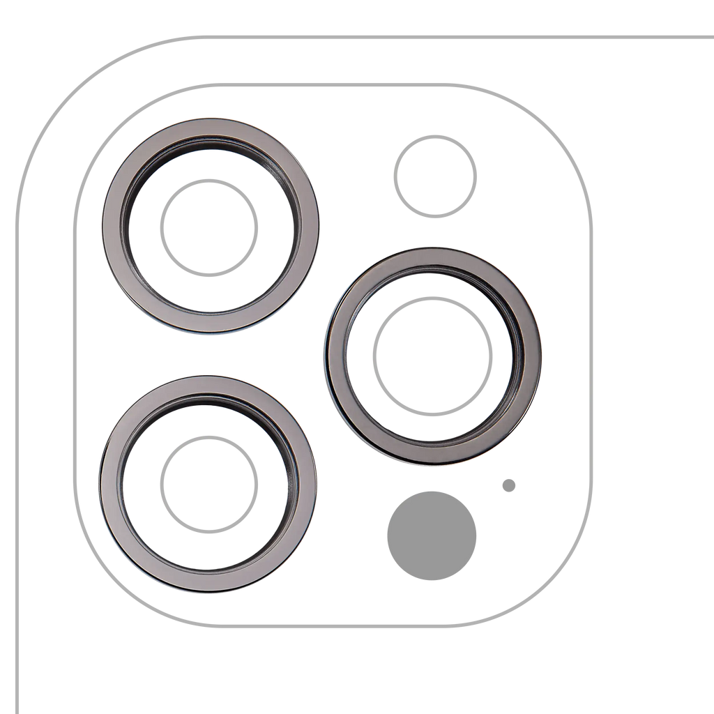 Kamera-Rahmenring hinten für iPhone 12 Pro Max (Graphite) – 3er Set (10 Pack)