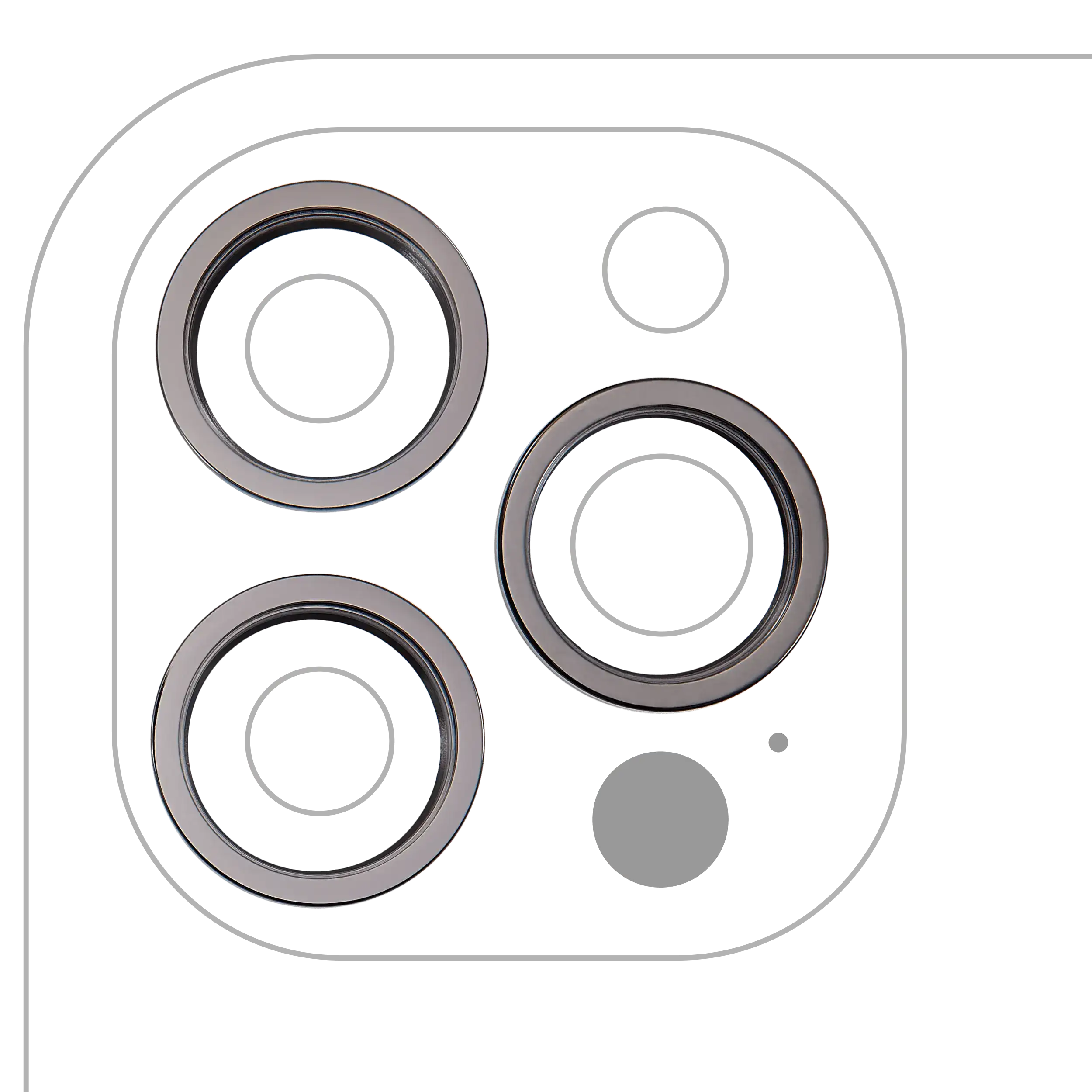 Kamera-Rahmenring hinten für iPhone 12 Pro Max (Graphite) – 3er Set (10 Pack)