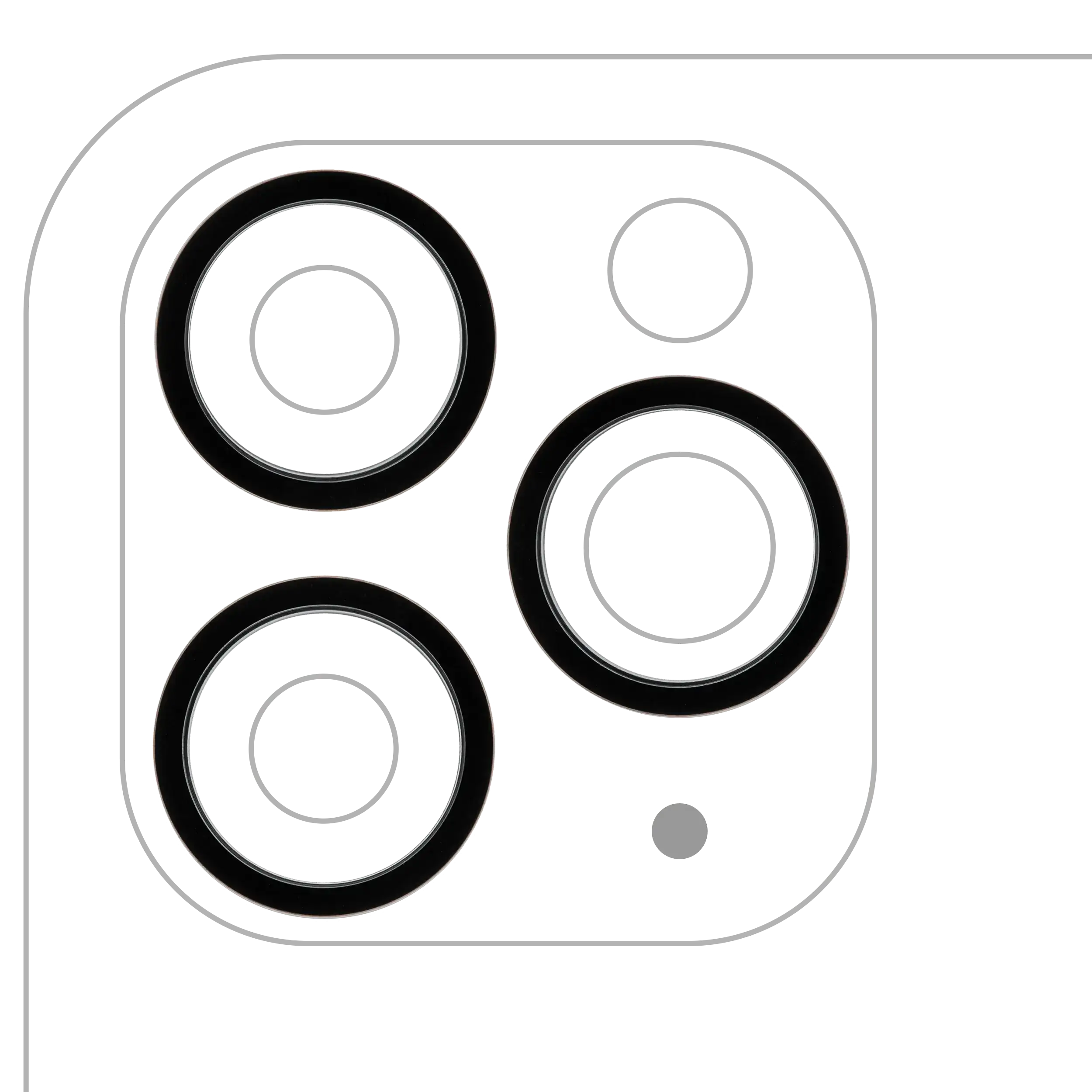 Rückkamera-Einfassungsring für iPhone 11 Pro / 11 Pro Max (Space Grau) (10er-Pac