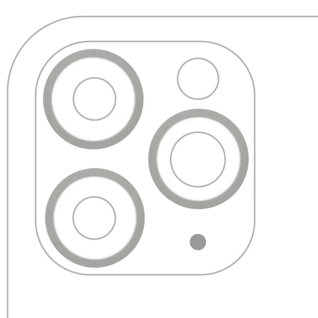 Nur Kamera-Rahmenring hinten 3er-Set für iPhone 11 Pro/Max Silber 10er-Pack