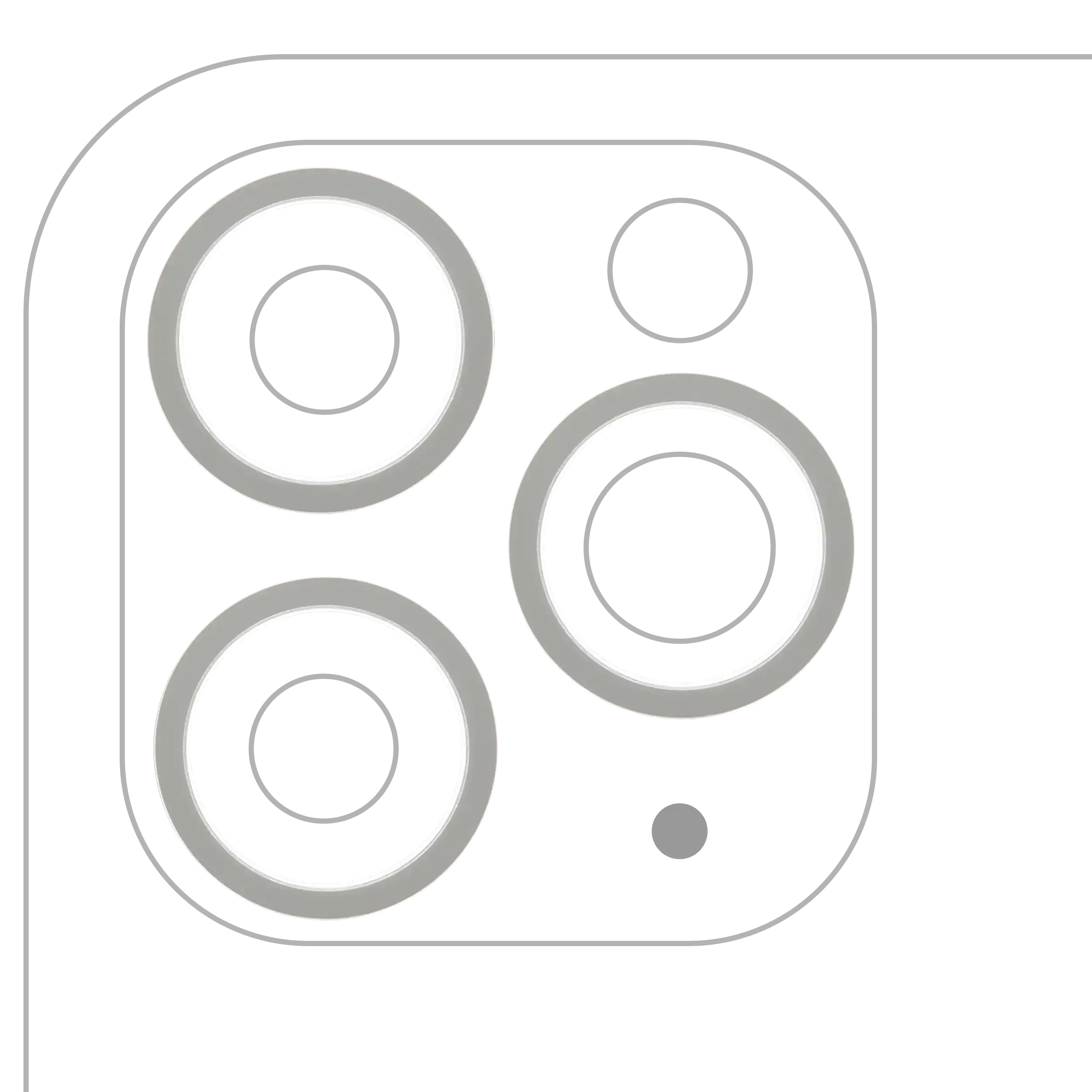 Nur Kamera-Rahmenring hinten 3er-Set für iPhone 11 Pro/Max Silber 10er-Pack
