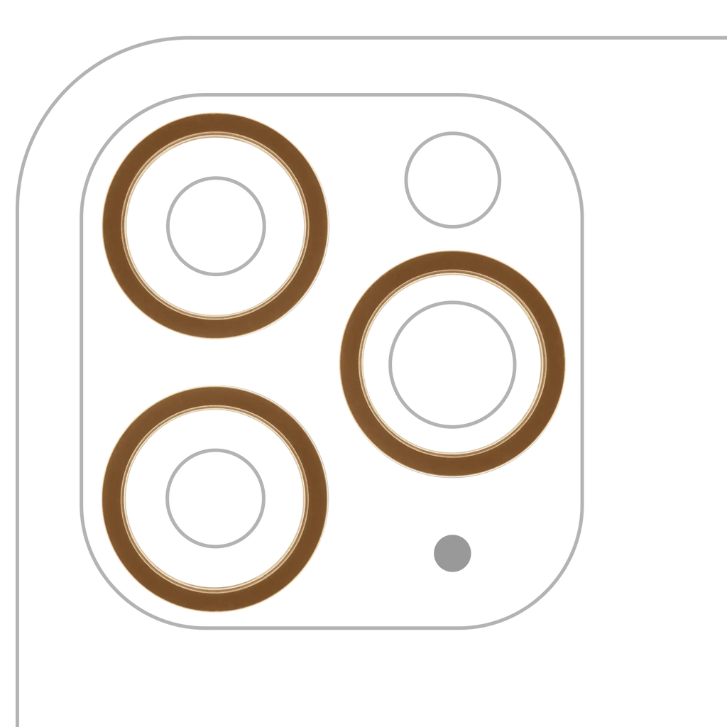 Nur Kamera-Rahmenring hinten für iPhone 11 Pro/Max, Gold, 10er-Pack