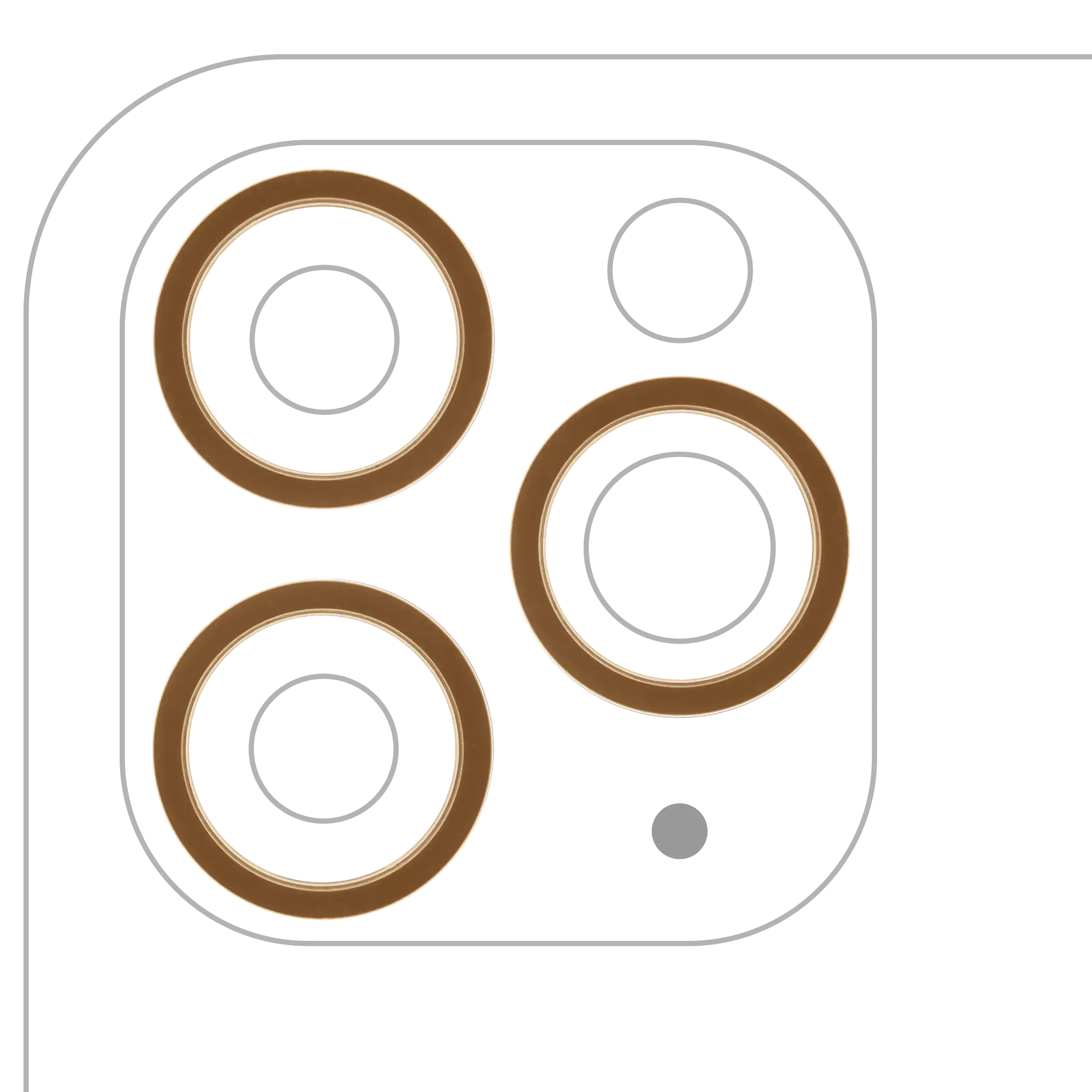 Nur Kamera-Rahmenring hinten für iPhone 11 Pro/Max, Gold, 10er-Pack