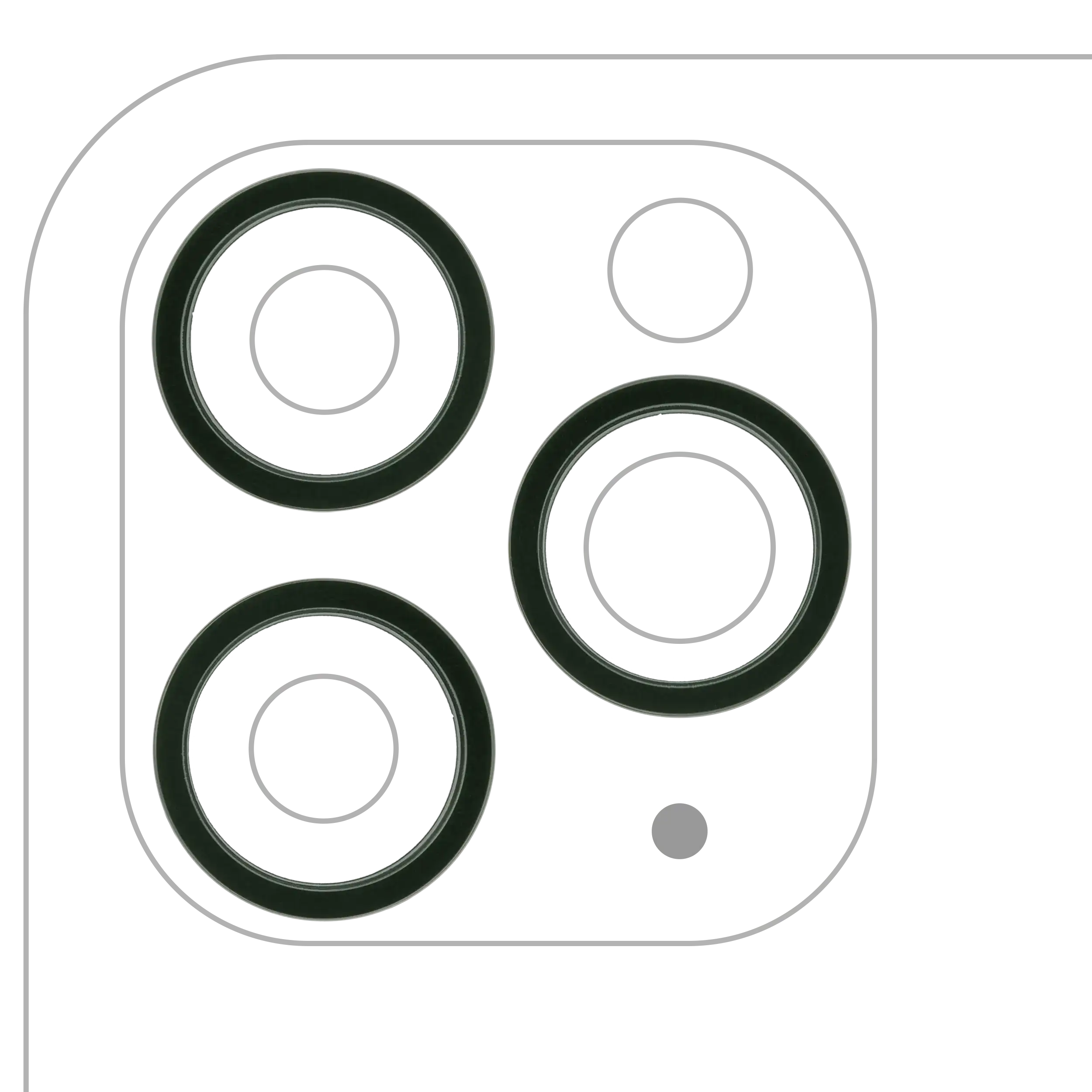 Rear Camera Frame Ring for iPhone 11 Pro / 11 Pro Max (Midnight Green) (3-Piece Set, 10-Pack)
