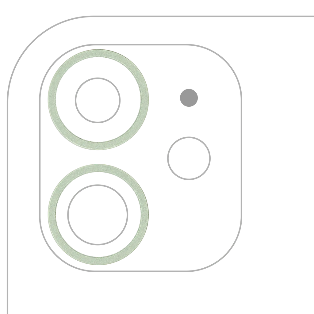Rückkamera-Zierring für iPhone 11 (Grün) (2 Piece Set) (10 Pack)