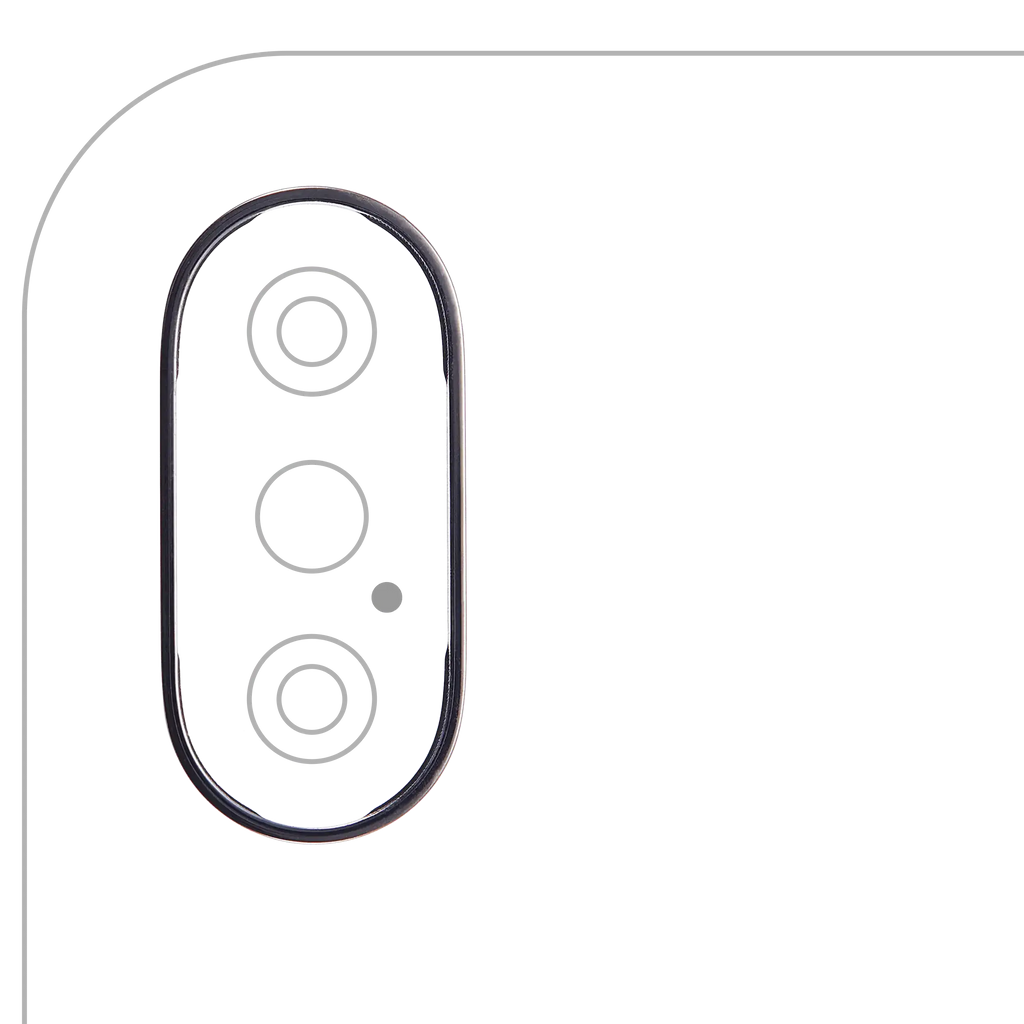 Kamera-Rahmenring hinten für iPhone X (Space Grau) (10er-Pack)