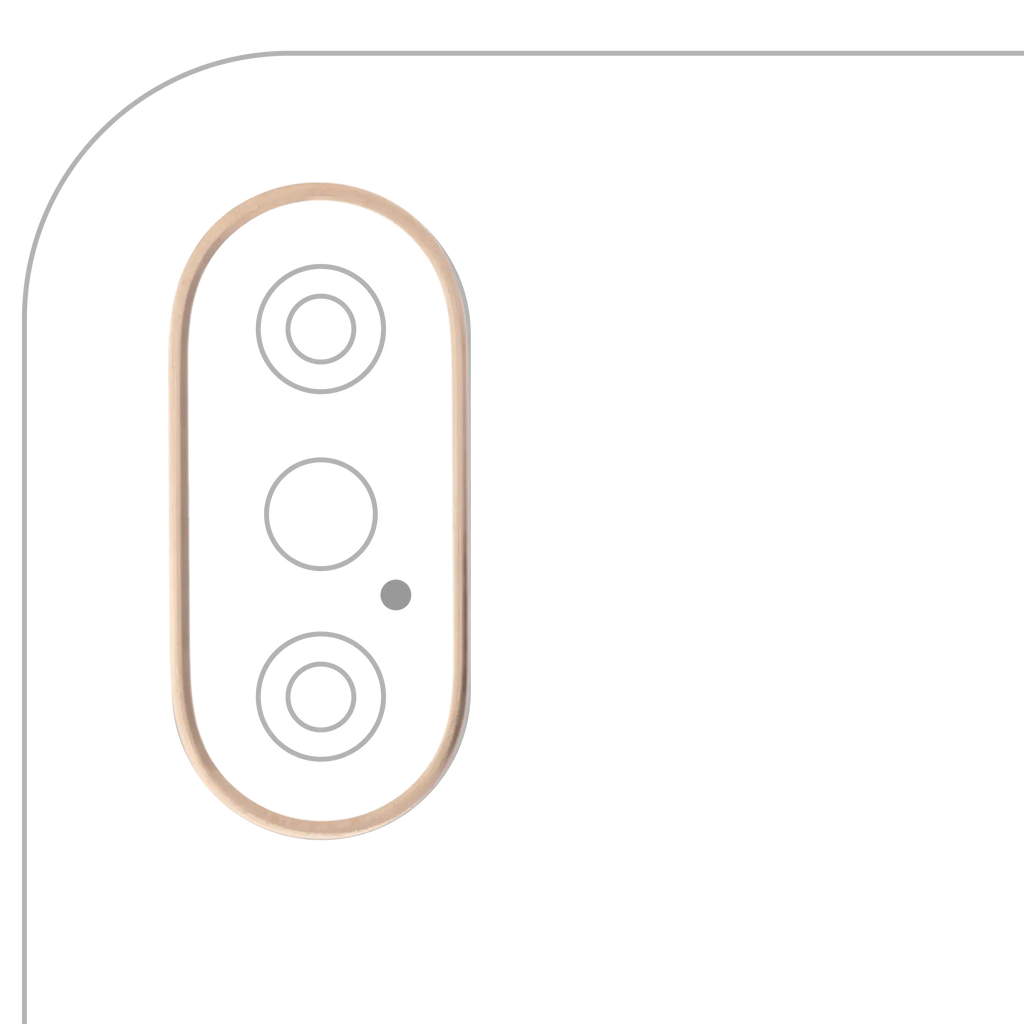 Rückkamera-Zierring für iPhone XS / XS Max (Gold) (10 Stück)