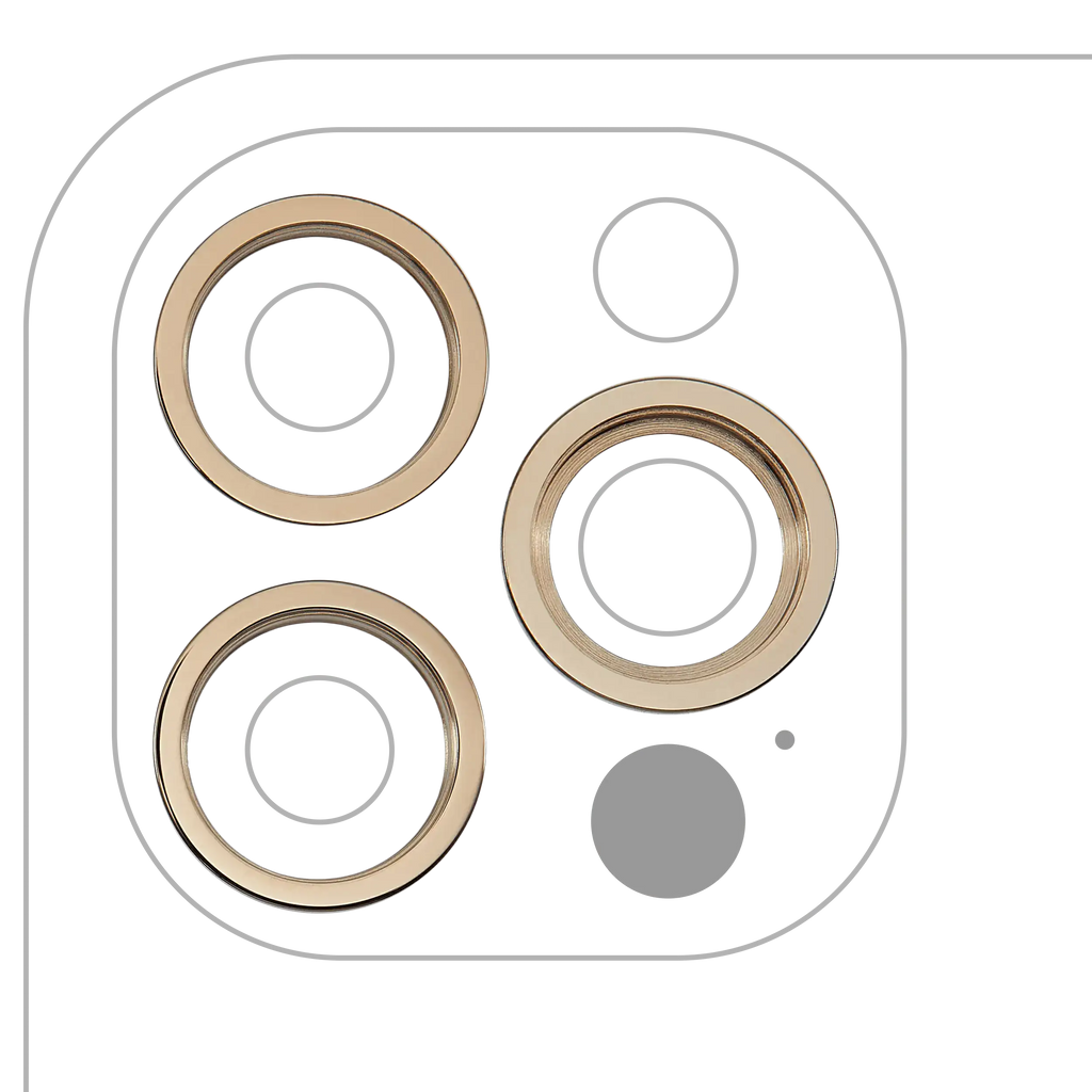 Camera Ring Back Cover for iPhone 12 Pro (Gold) - Set of 3