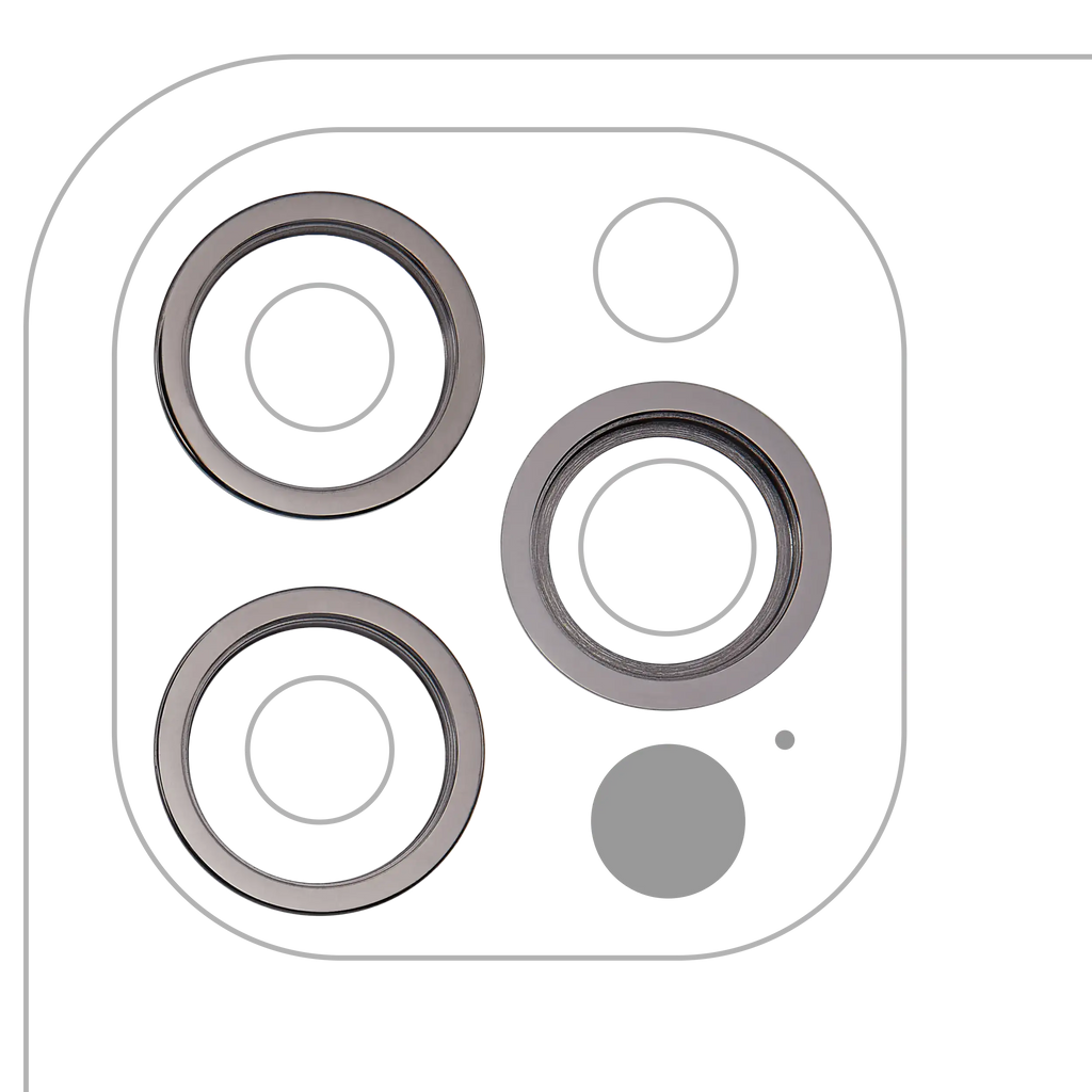 Rückkamera-Rahmen nur für iPhone 12 Pro (Graphite) (3er Set)