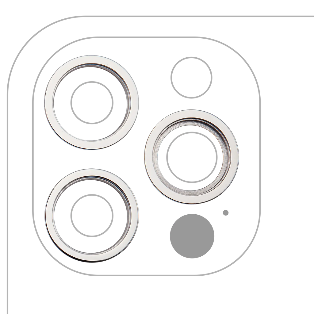 Nur Kamera-Rahmenring hinten für iPhone 12 Pro (Silber) (3er-Set)