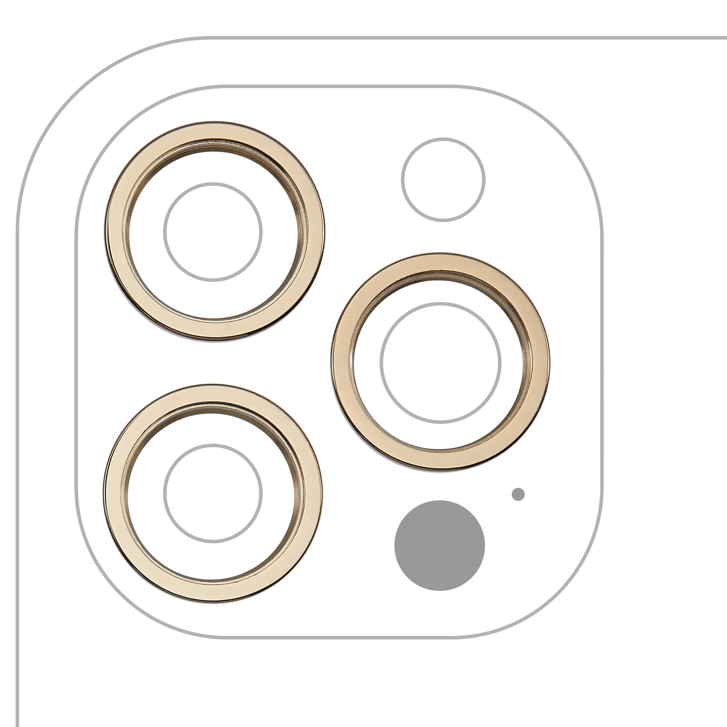 Rückseitiger Kameraring für iPhone 12 Pro Max (Gold) (3er-Set)