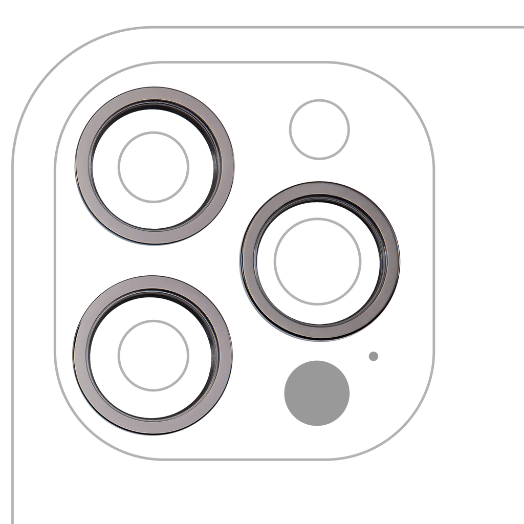 Rear Camera Lens Ring for iPhone 12 Pro Max (Graphite) (3-Pack)