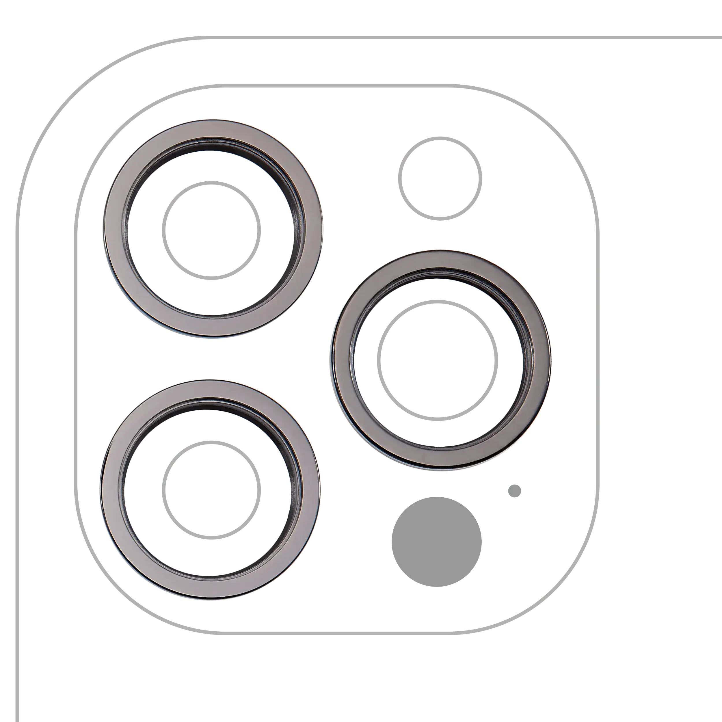 Rear Camera Lens Ring for iPhone 12 Pro Max (Graphite) (3-Pack)