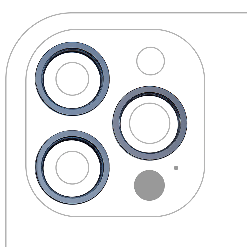 Rückseiten-Kamera-Zierring für iPhone 12 Pro Max (Pacific Blau) (3er-Set)