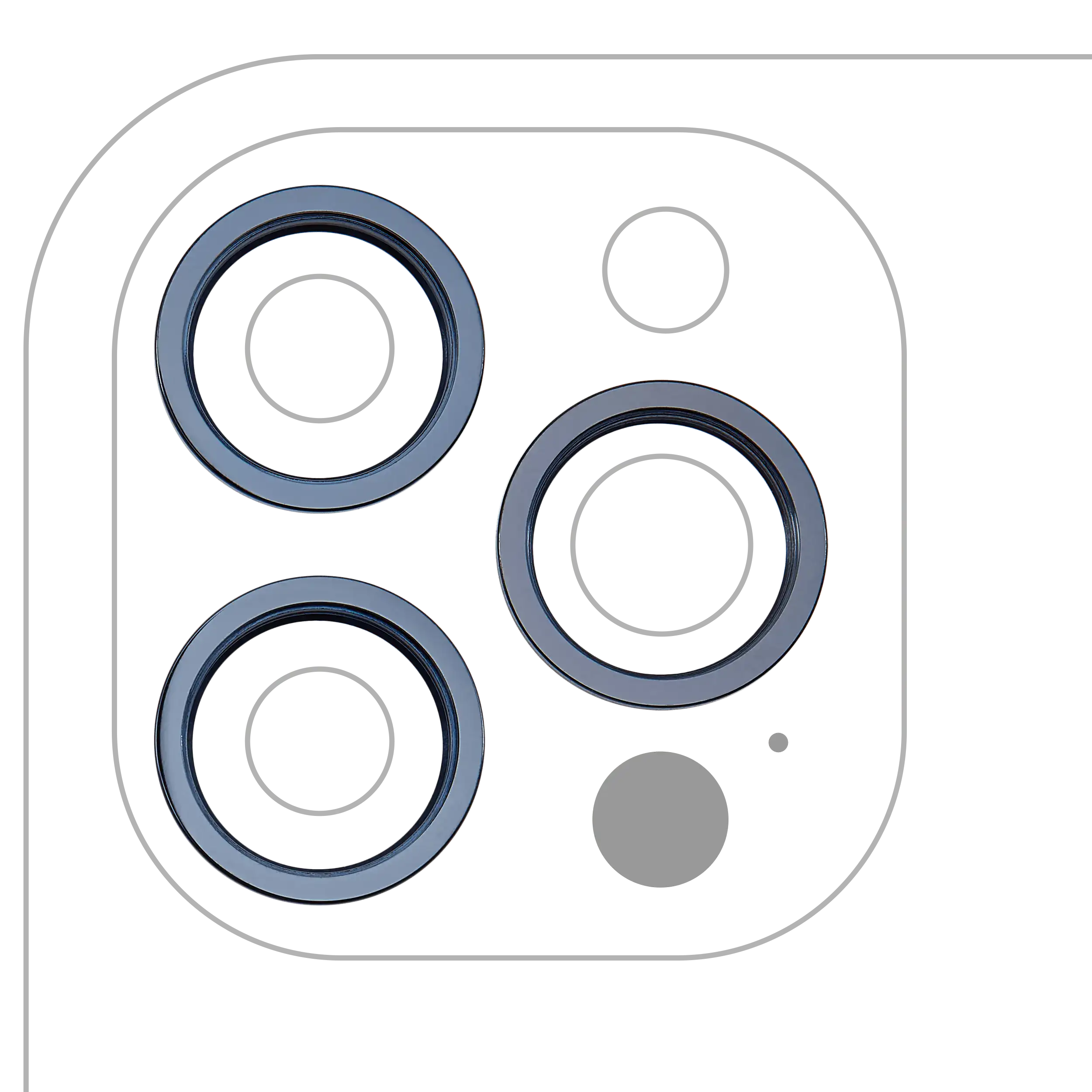 Rückseiten-Kamera-Zierring für iPhone 12 Pro Max (Pacific Blau) (3er-Set)