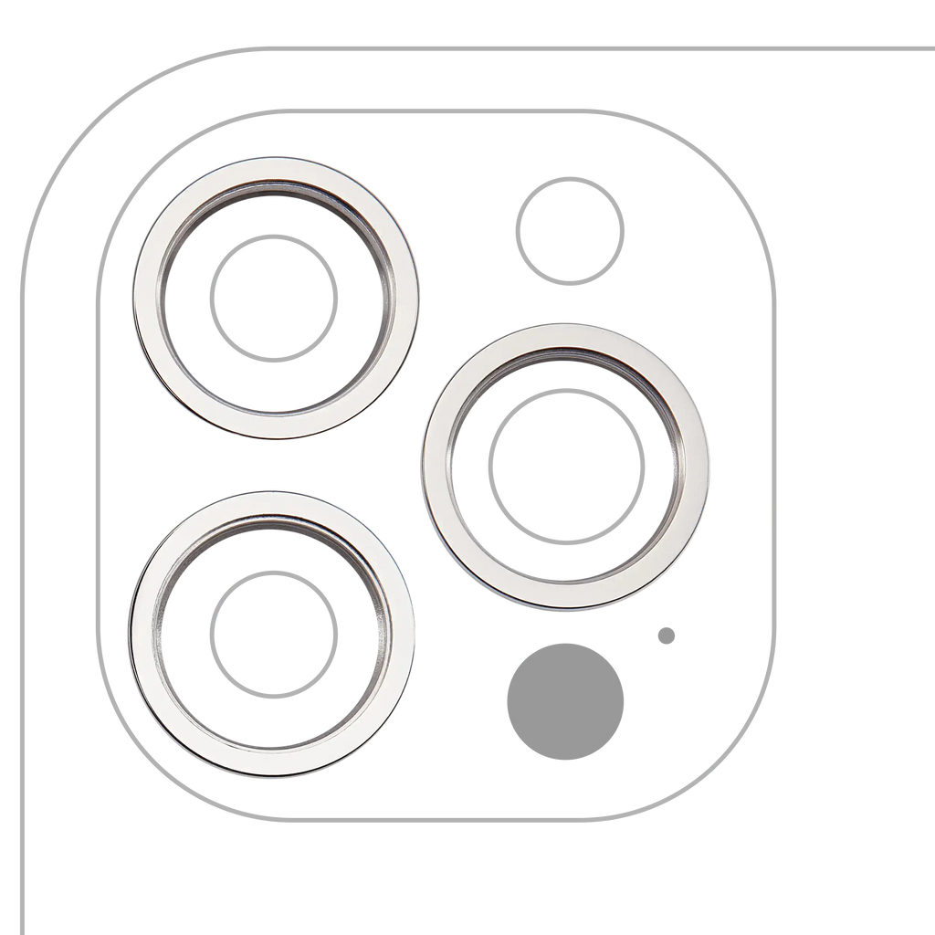 Nur Rückkamera-Zierring für iPhone 12 Pro Max (Silber) (3 Piece Set)