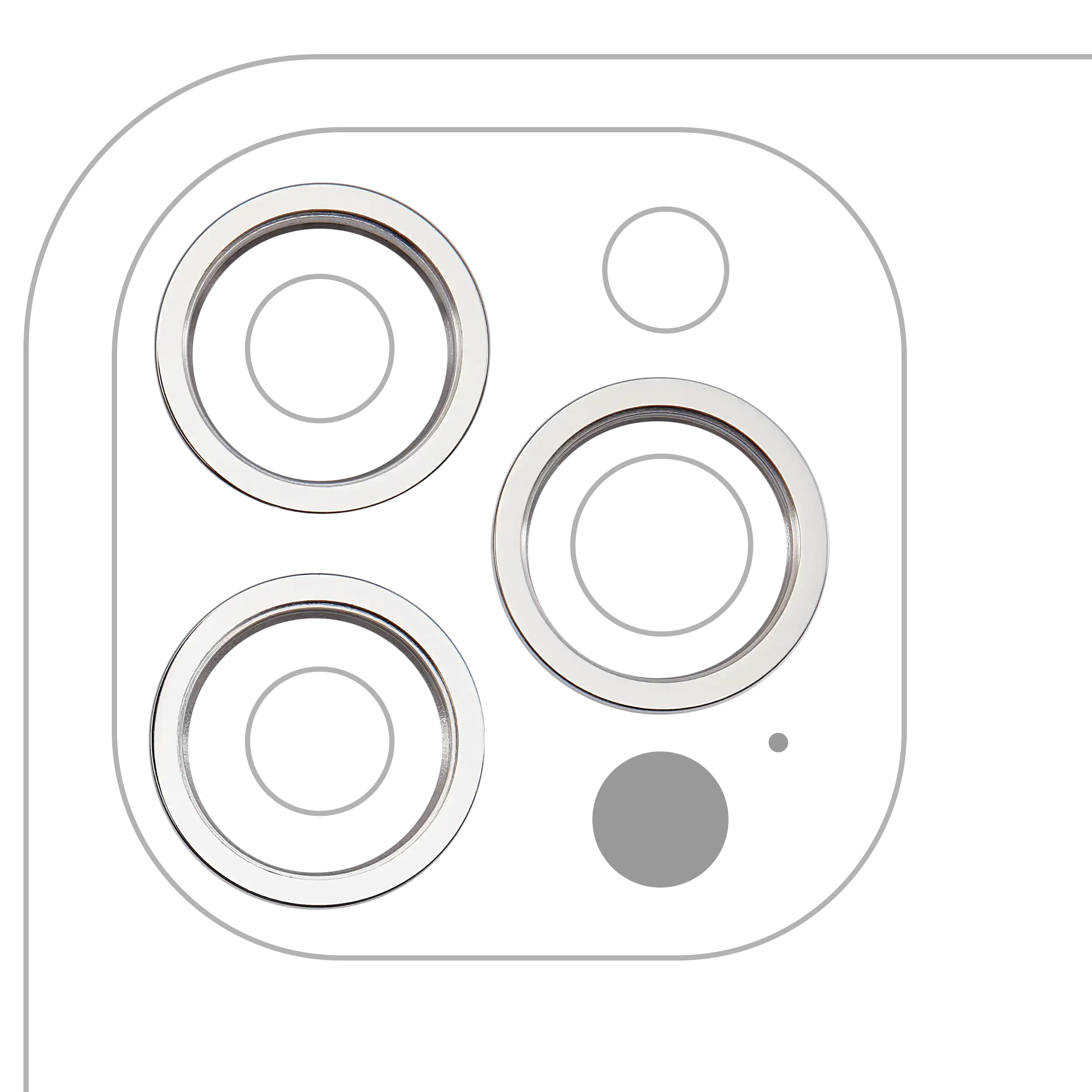 Nur Rückkamera-Zierring für iPhone 12 Pro Max (Silber) (3 Piece Set)