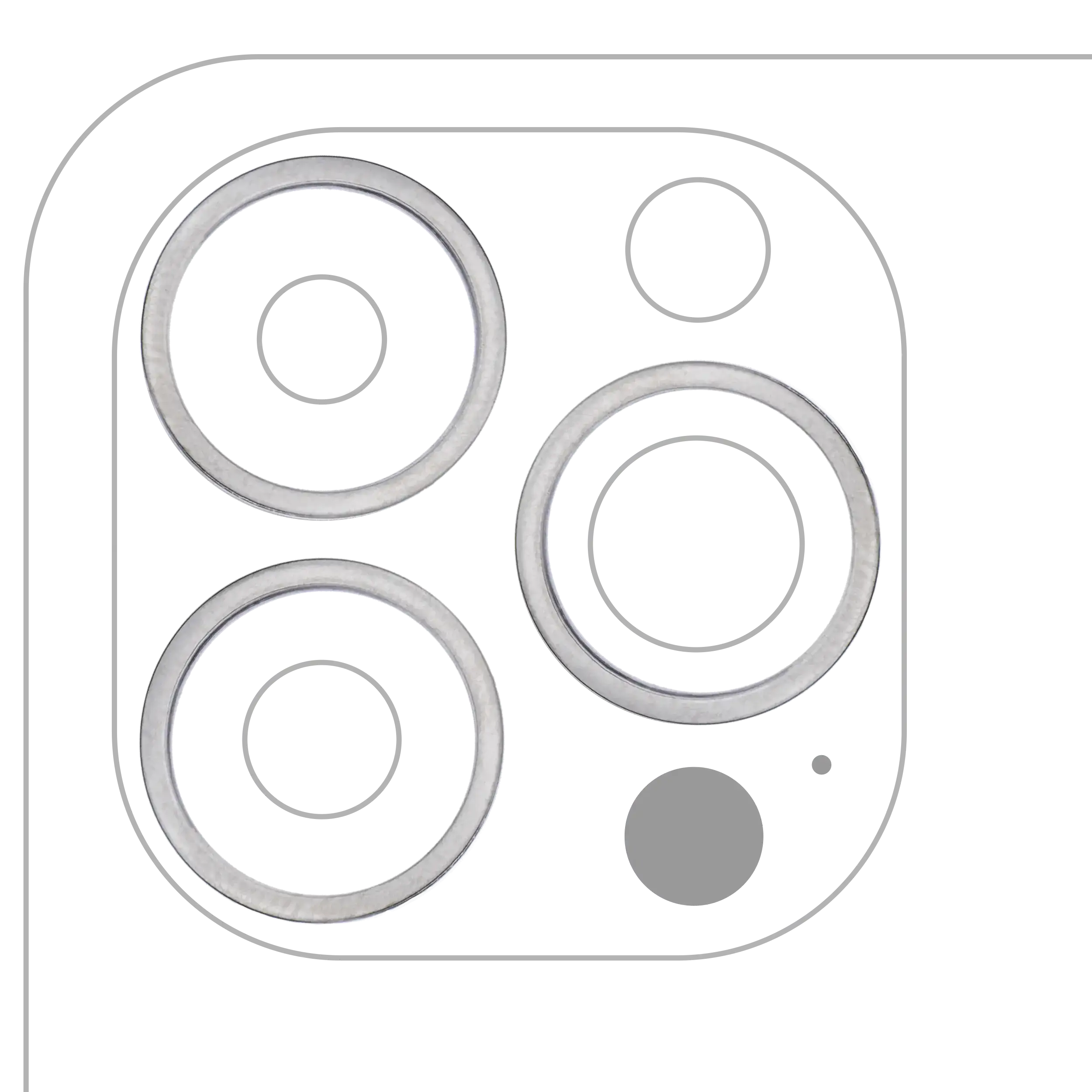 Rear Camera Lens Ring for iPhone 13 Pro / 13 Pro Max (Graphite) (3-Pack)