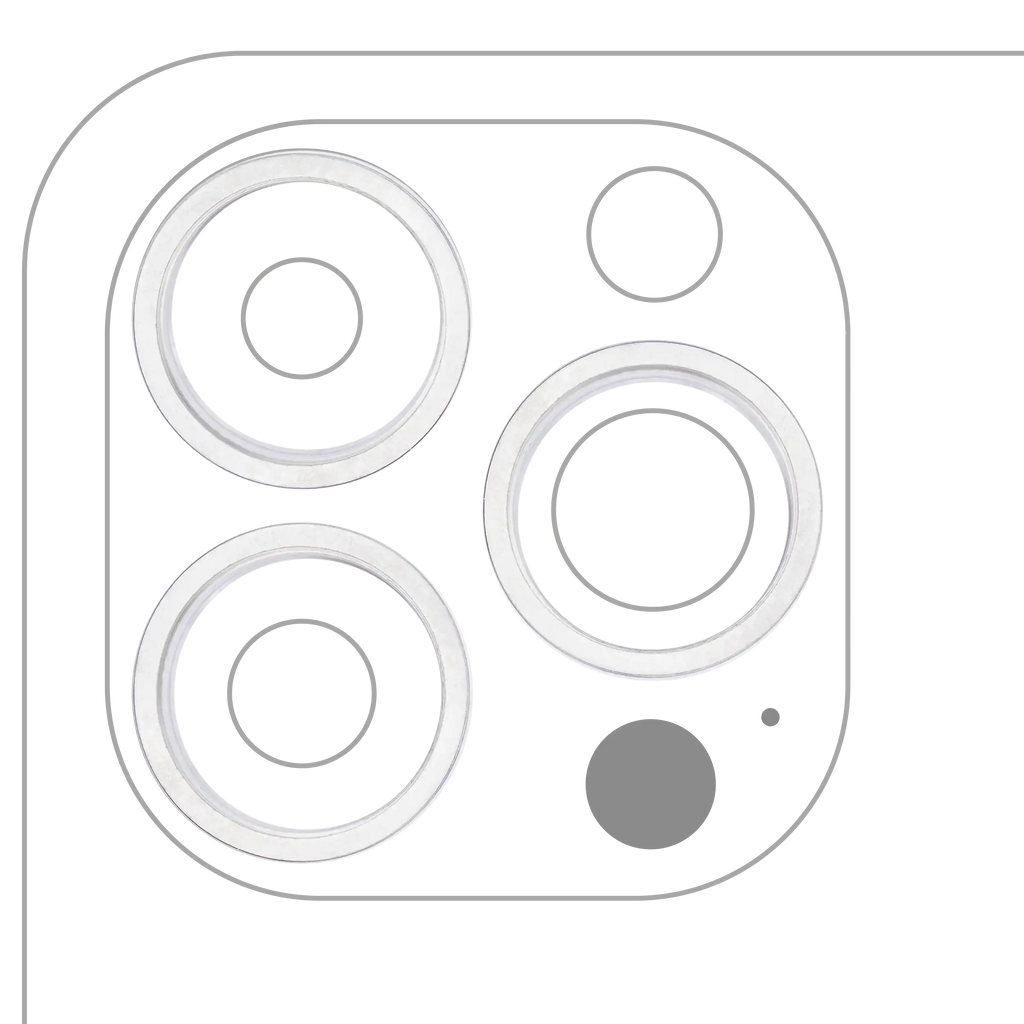 Rear Camera Decorative Ring for iPhone 13 Pro / 13 Pro Max (Silver) (3-Pack)