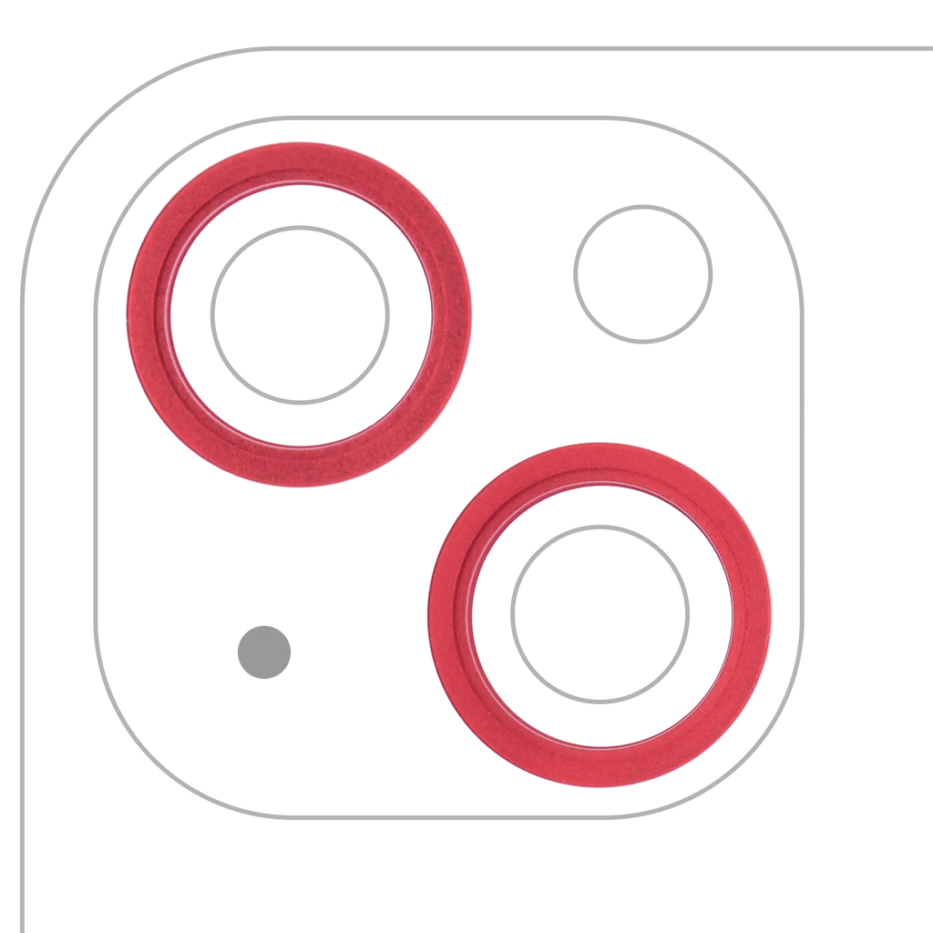 Rear Camera Lens Metal Ring for iPhone 13 / 13 Mini (Red) (2-Pack)