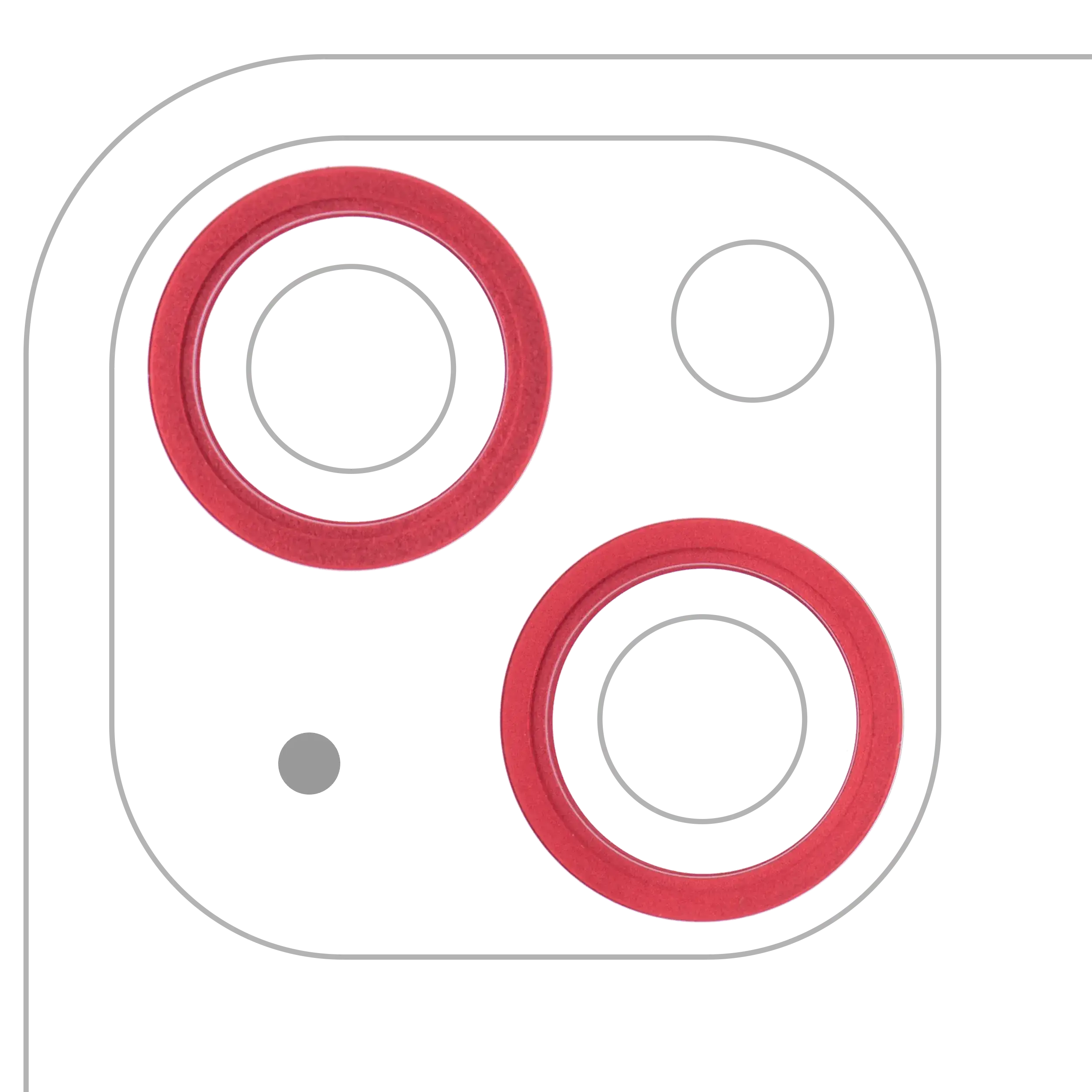 Rear Camera Lens Metal Ring for iPhone 13 / 13 Mini (Red) (2-Pack)