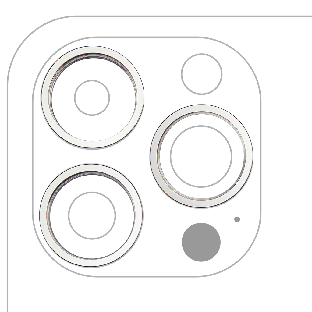 Kamera-Rahmenring hinten für iPhone 14 Pro / 14 Pro Max (Silber) (3er-Set)