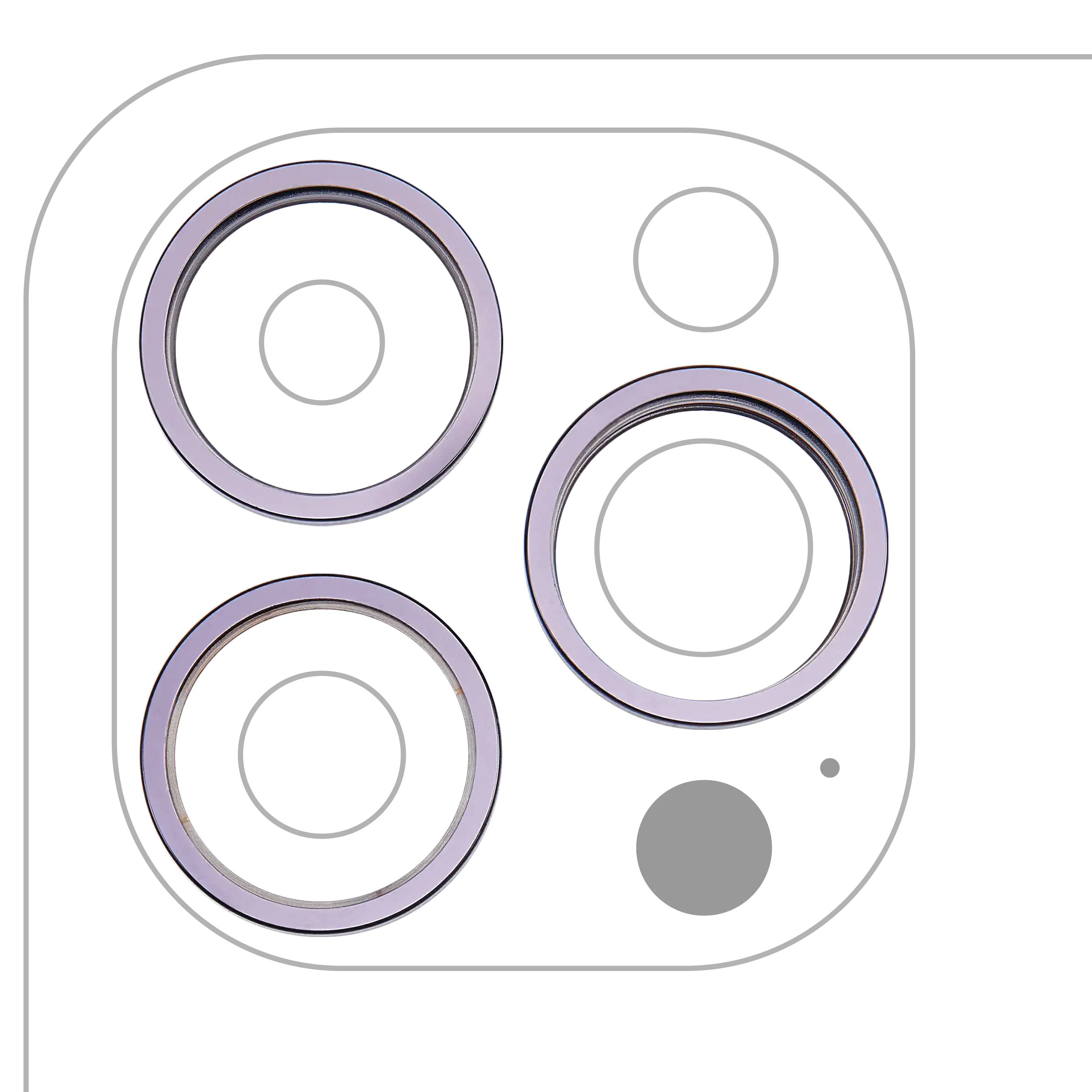 Camera Ring Back Cover for iPhone 14 Pro / 14 Pro Max (Deep Purple) (3-piece set)