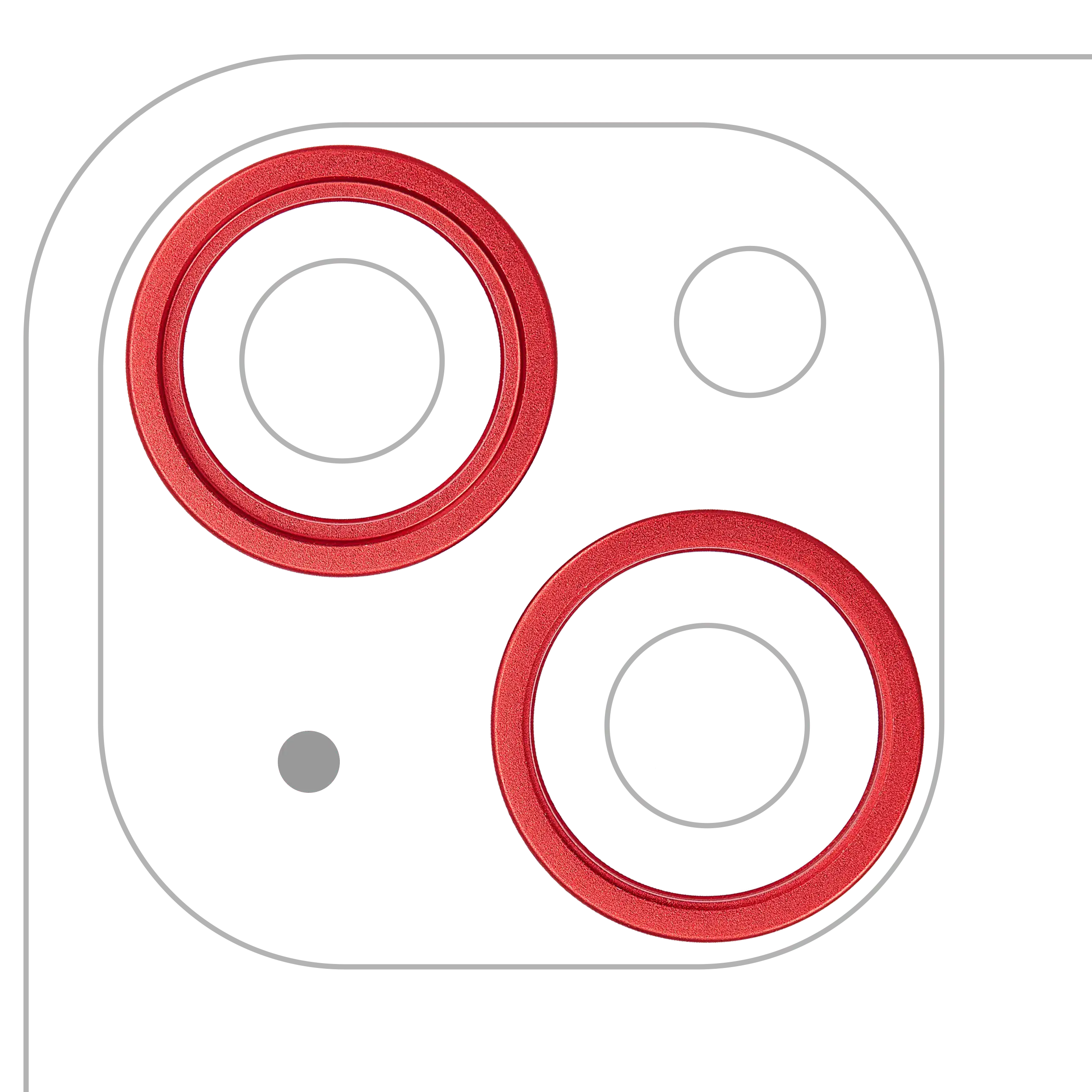 Rückkamera-Zierring für iPhone 14 / 14 Plus (Rot) (2er-Set)