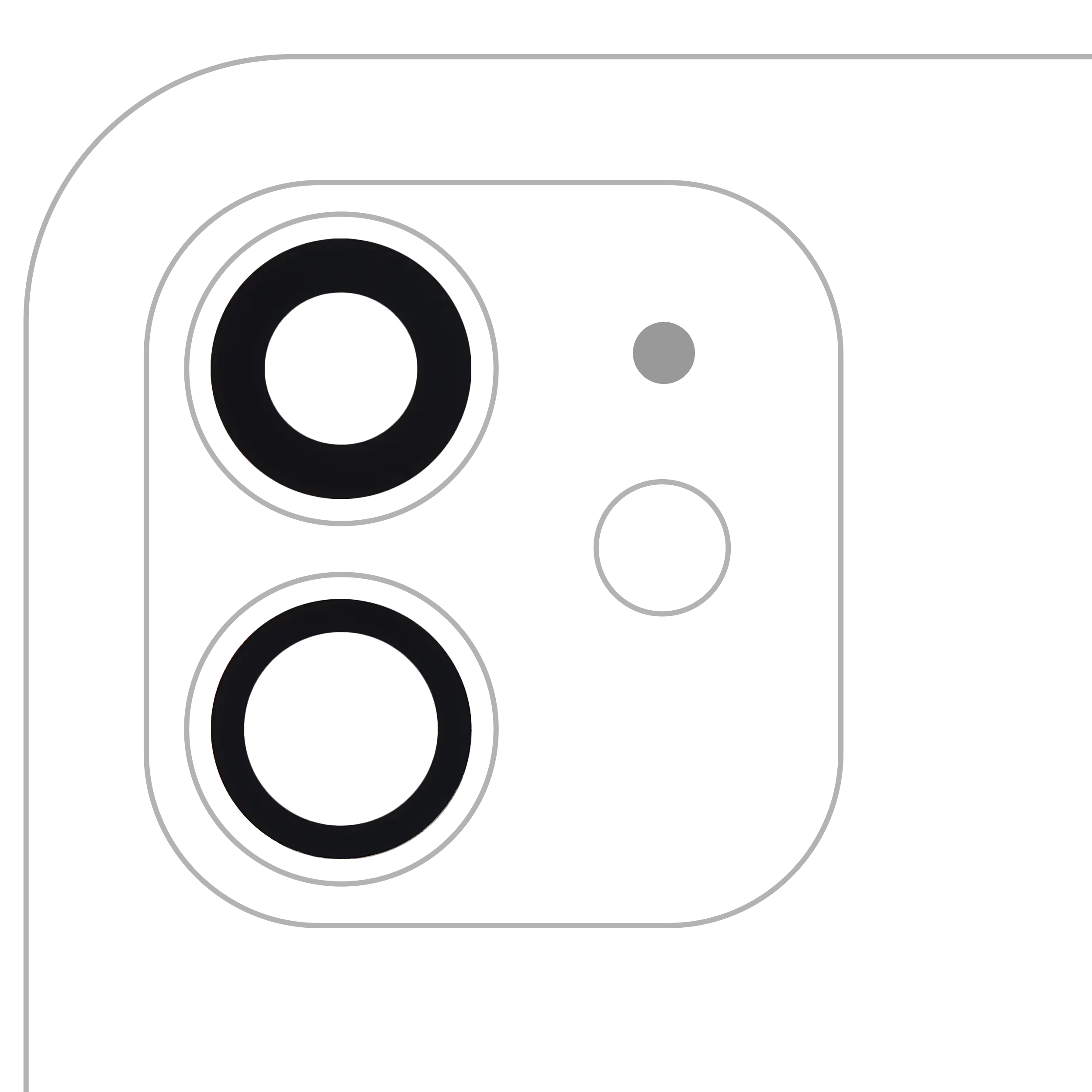 Rear Camera Lens (Glass Only) with Adhesive for iPhone 12 / 12 Mini (2-Pack) (Aftermarket Plus) (10-Pack)