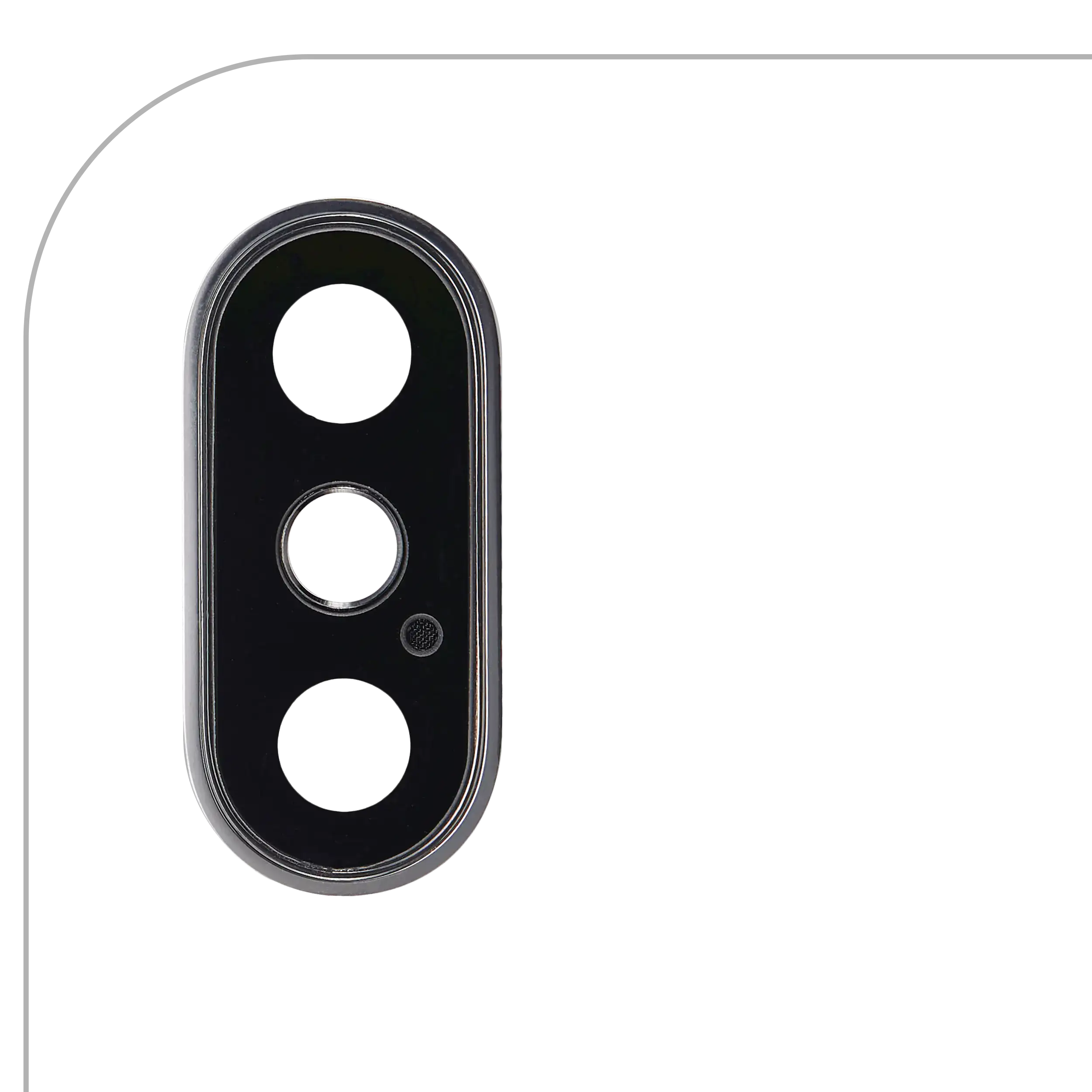 Kameralinse hinten m. Halterung+Rahmen f. iPhone XS/XS Max Silber Echt-Saphir